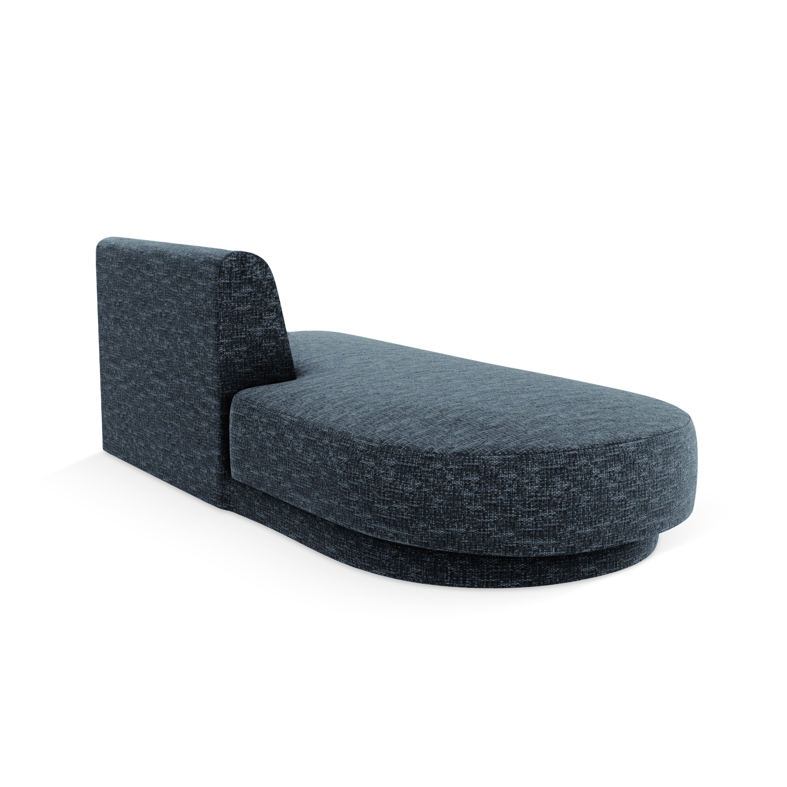 Left-facing 2-seater chaise longue MILEY royal blue silky chenille
