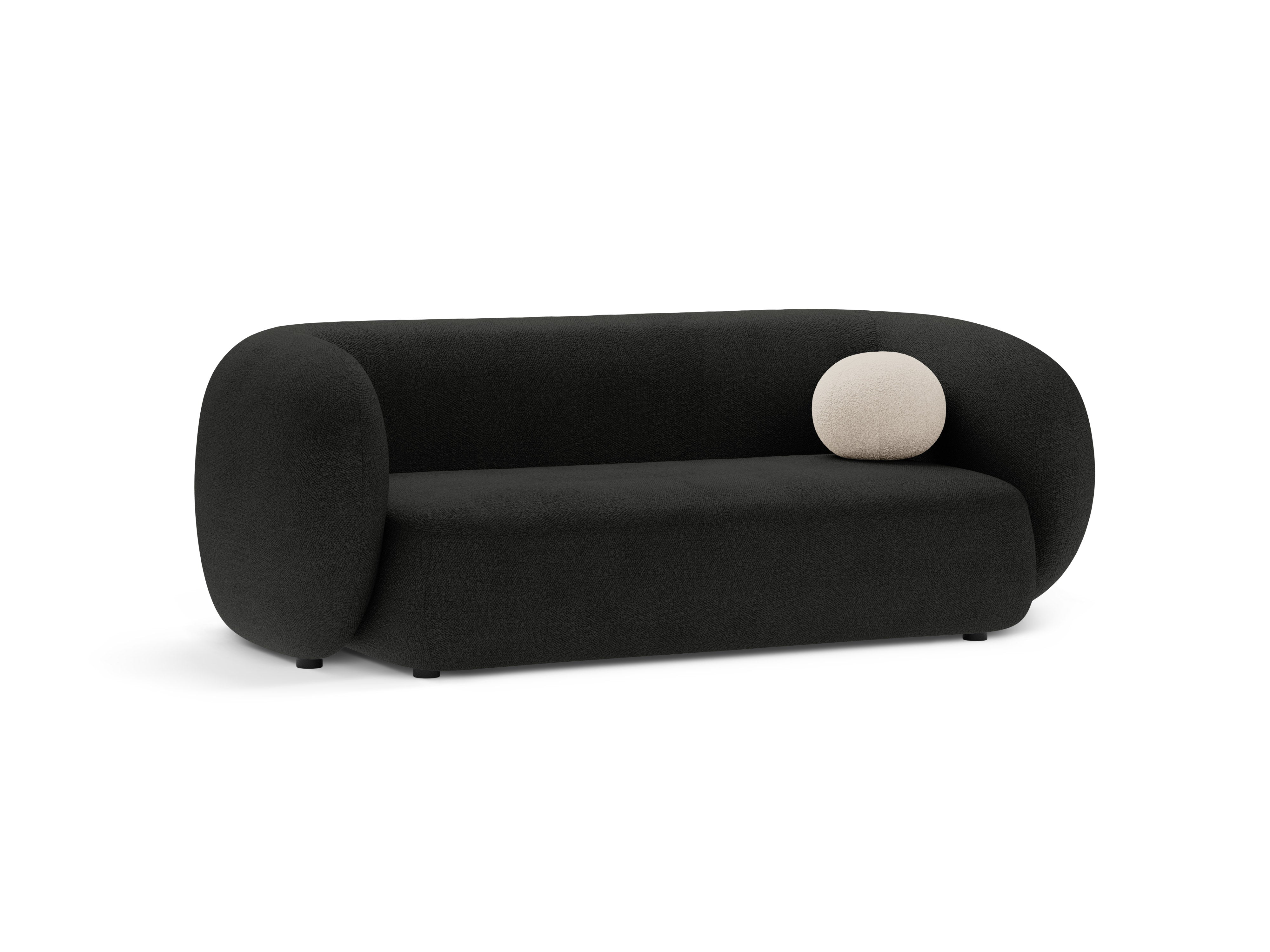 Sofa 2-sitzig KATE schwarzer Boucle