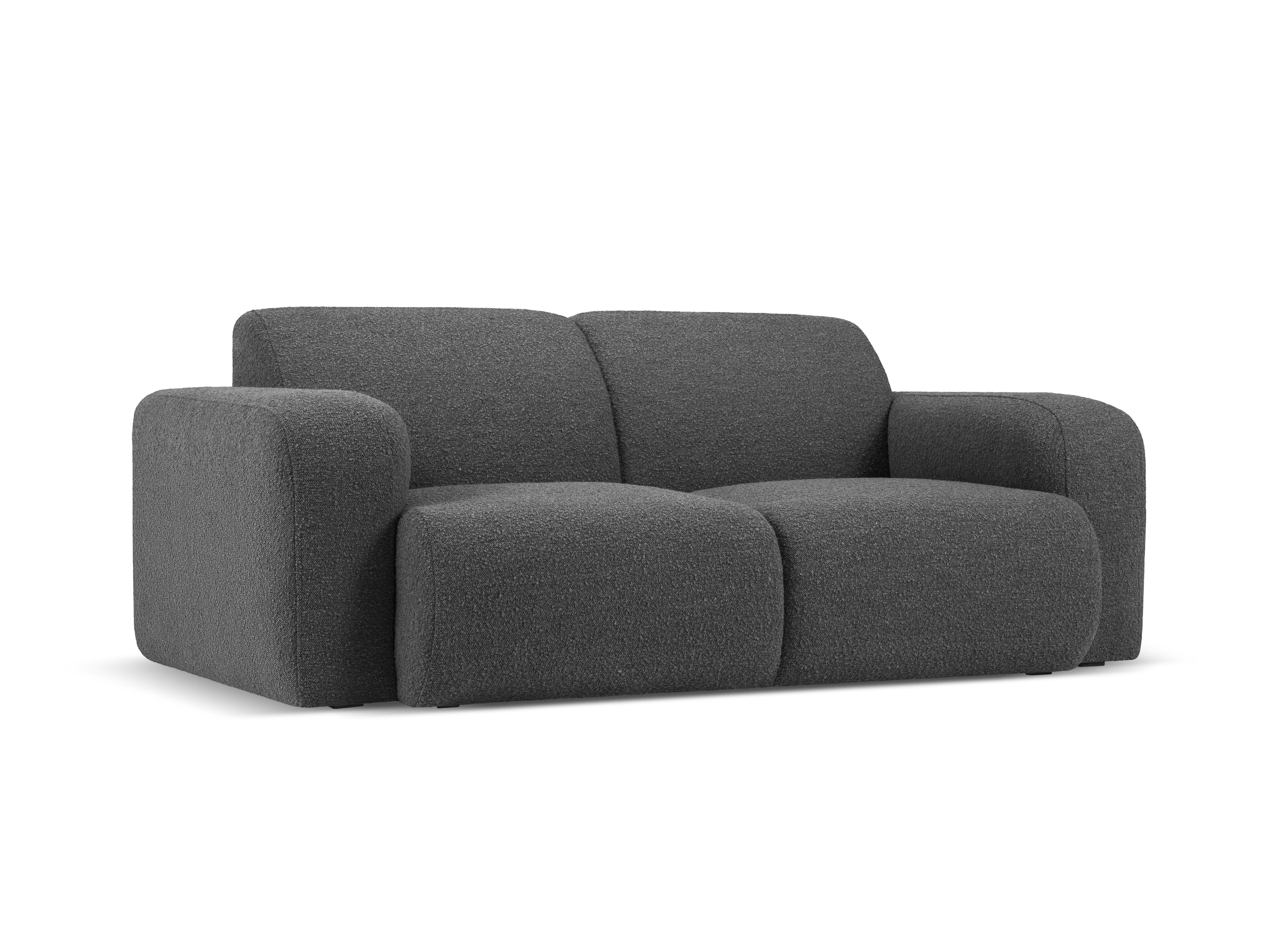 Sofa w tkaninie boucle 2-osobowa MOLINO ciemnoszary Micadoni    Eye on Design