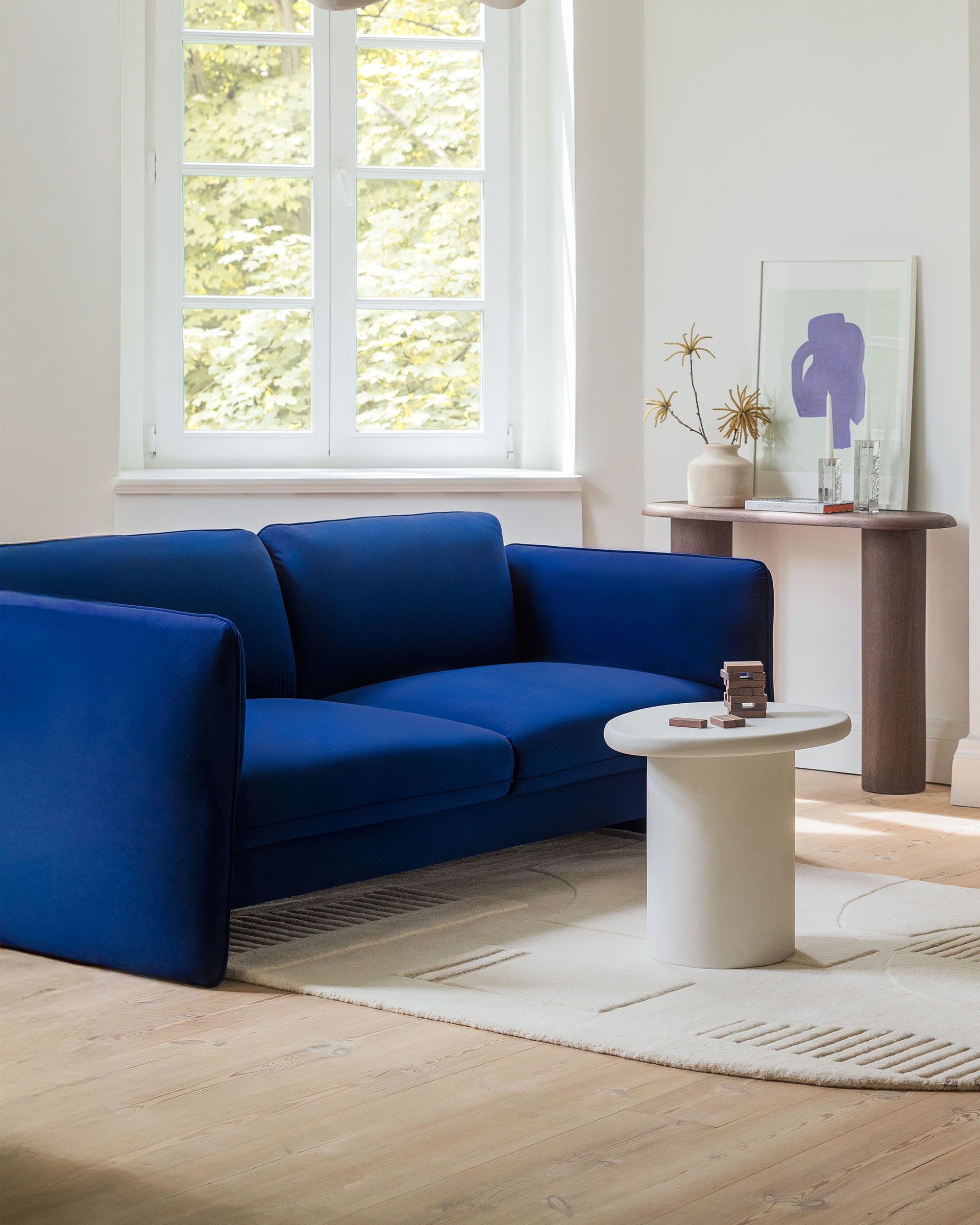 Sofa für 2 Personen aus Samt GEORGIA in Hellbeige