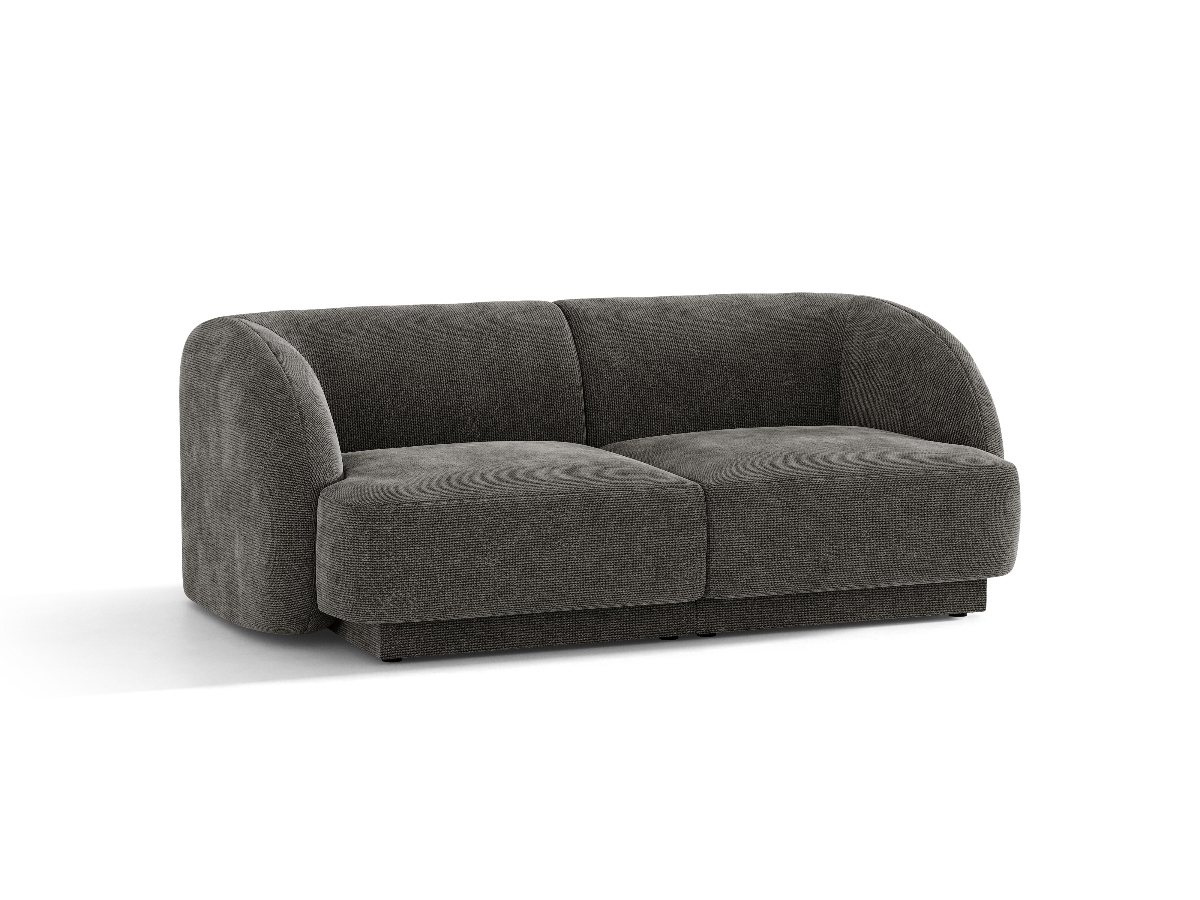 Sofa 2-sitzig MILEY graues Chenille seidig