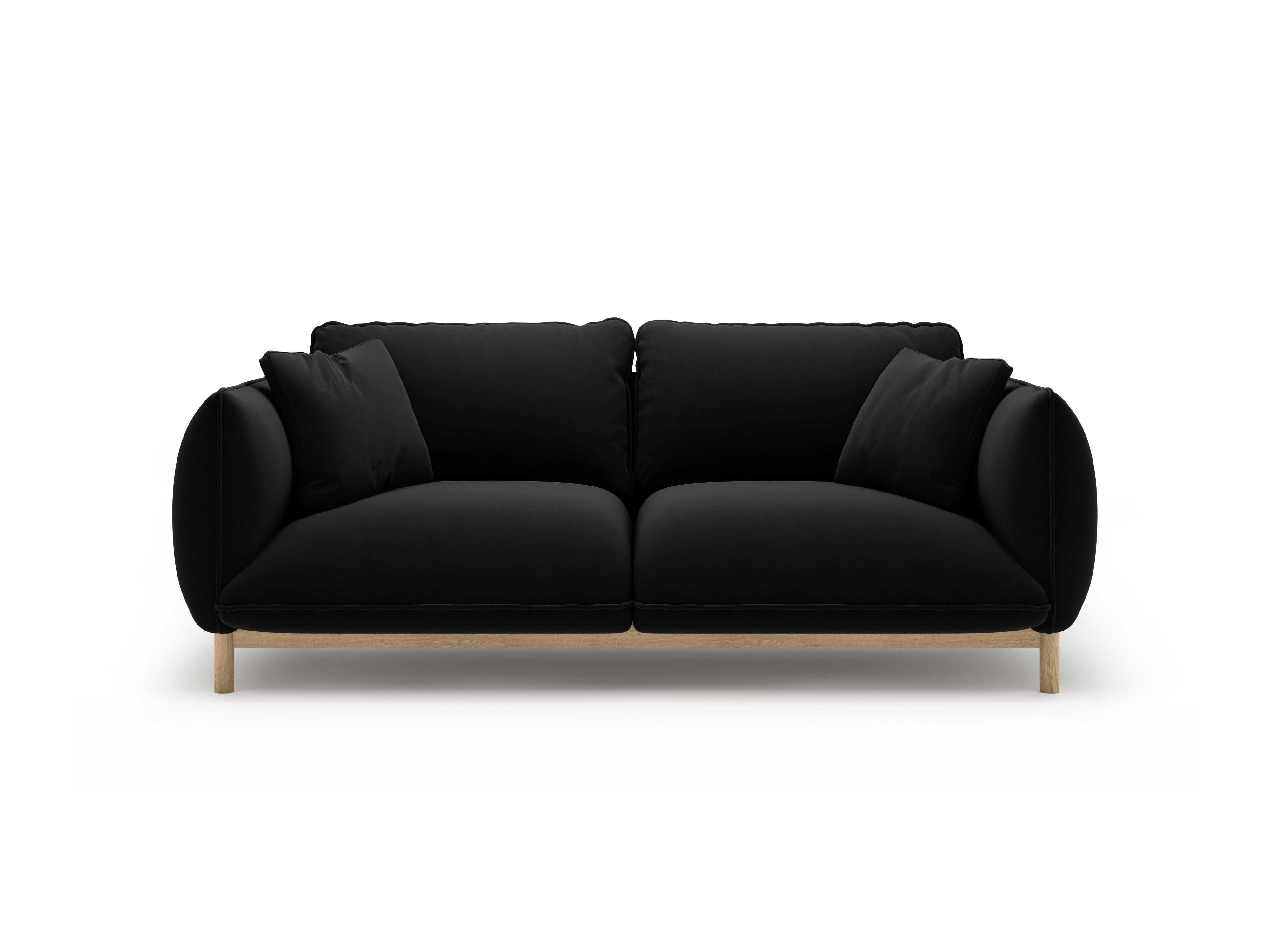 Velvet 2-Seater Sofa ADA Black