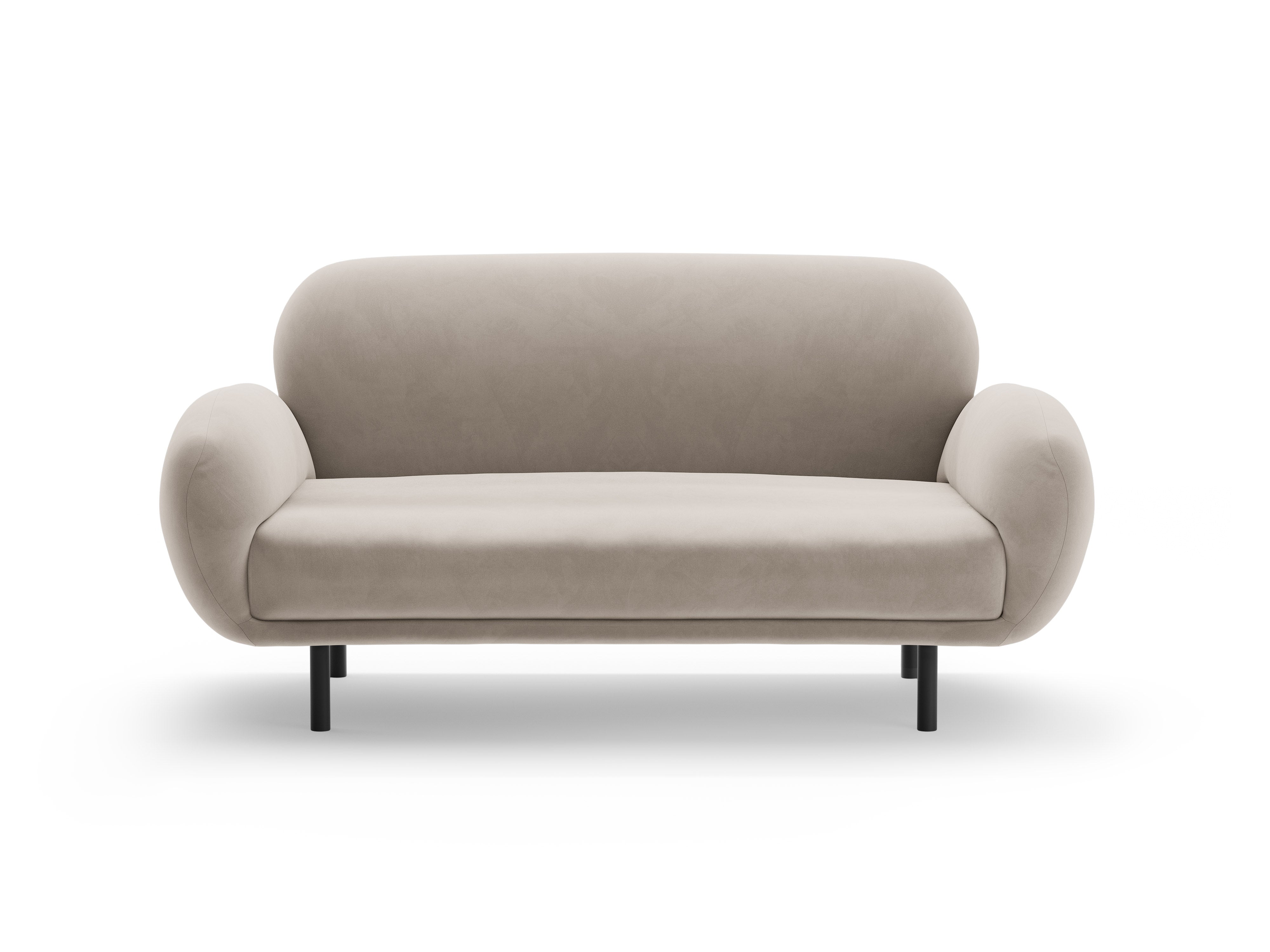 Velvet 2-Seater Sofa POPPY Light Beige