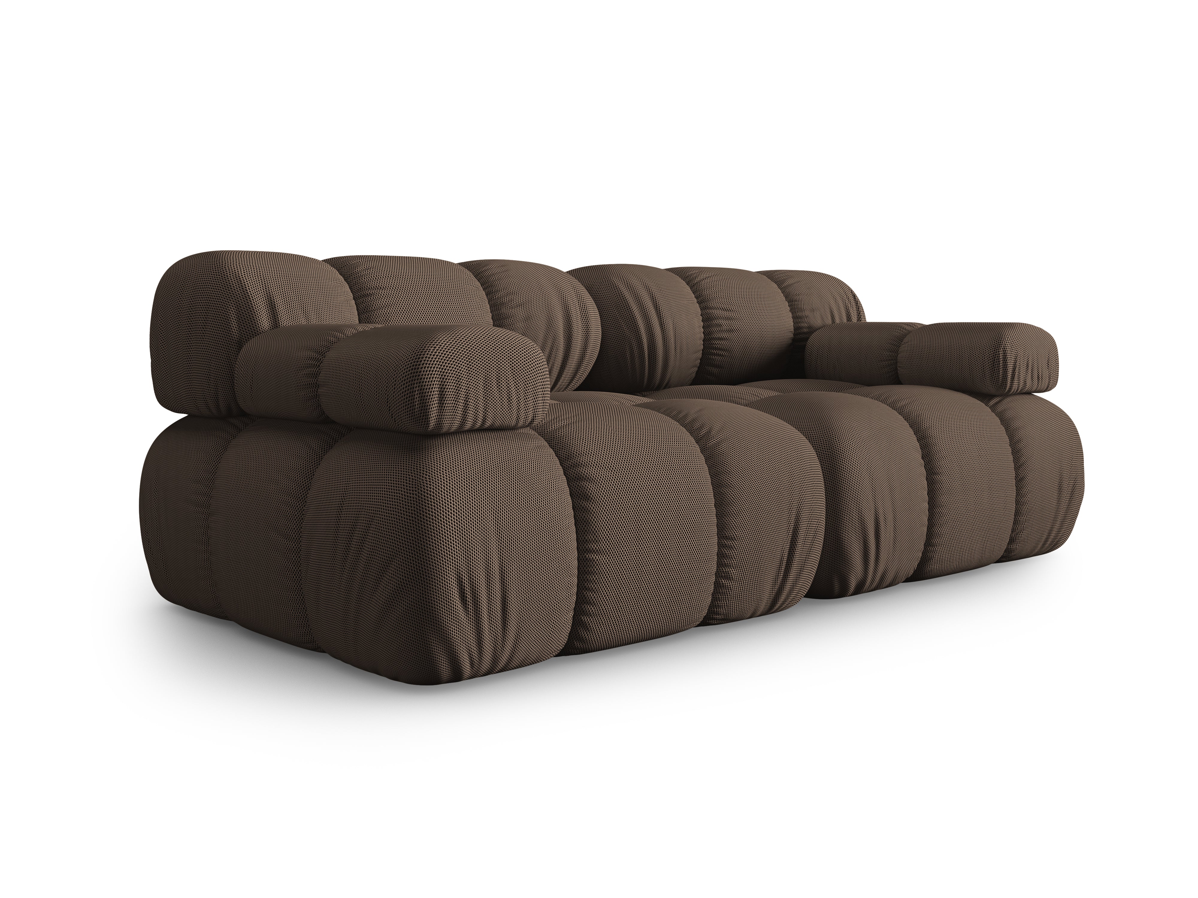 Modulares 2-Sitzer-Sofa BELLIS aus braunem 3D-Stoff