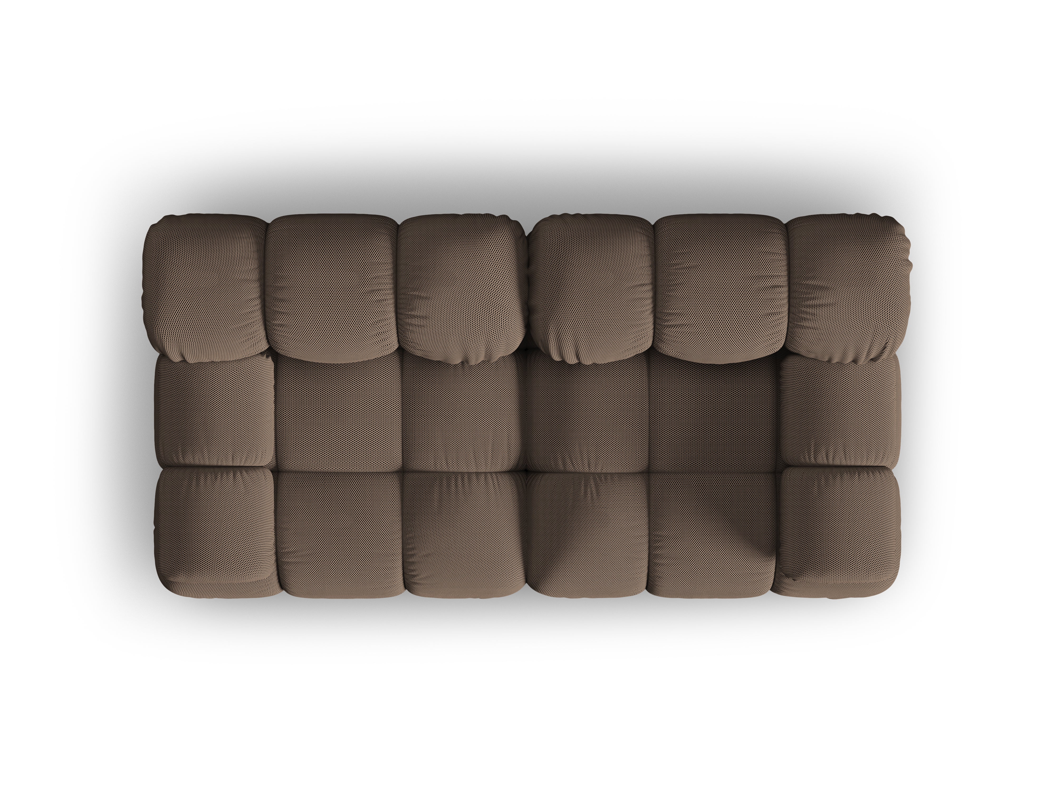 Modulares 2-Sitzer-Sofa BELLIS aus braunem 3D-Stoff