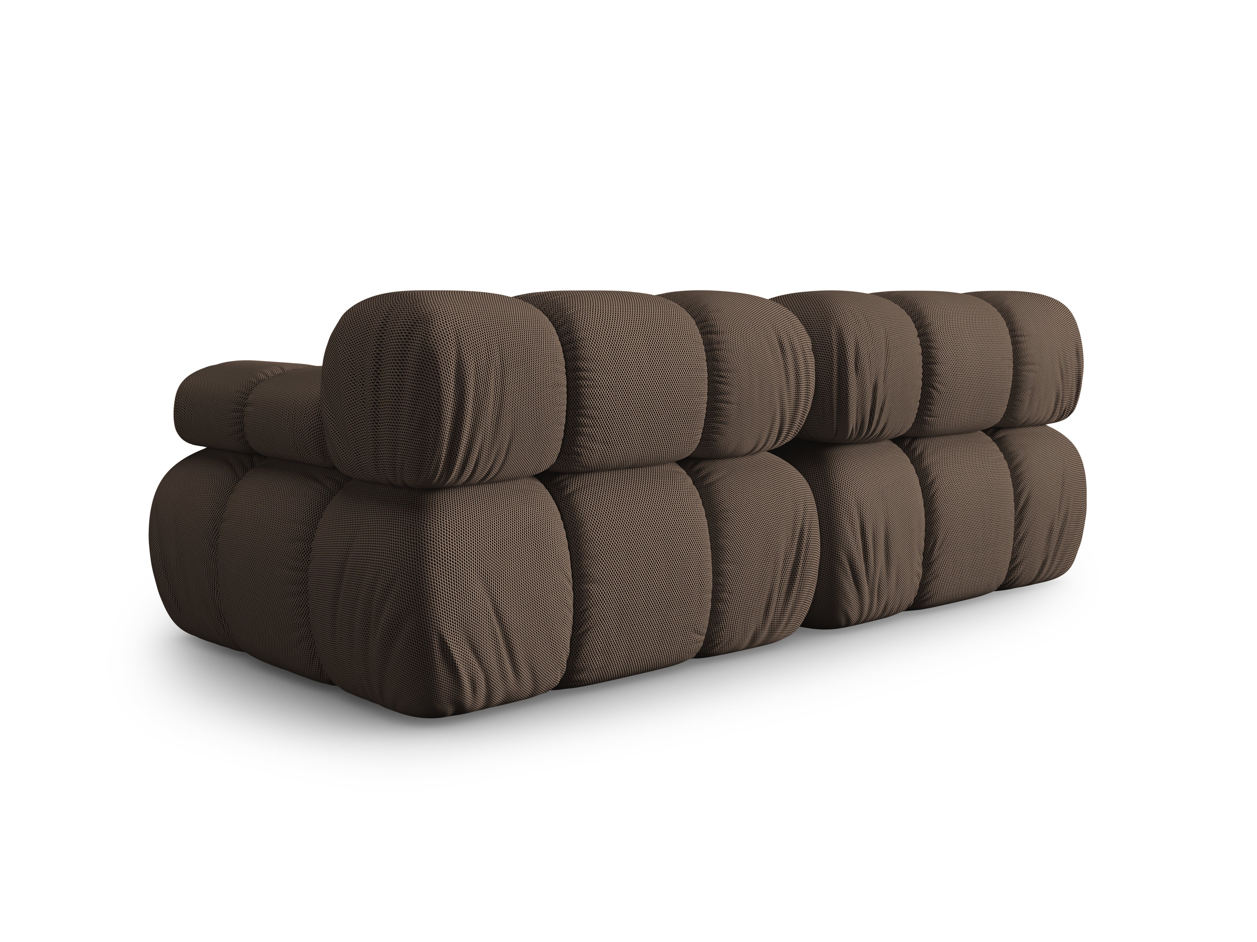 Modulares 2-Sitzer-Sofa BELLIS aus braunem 3D-Stoff