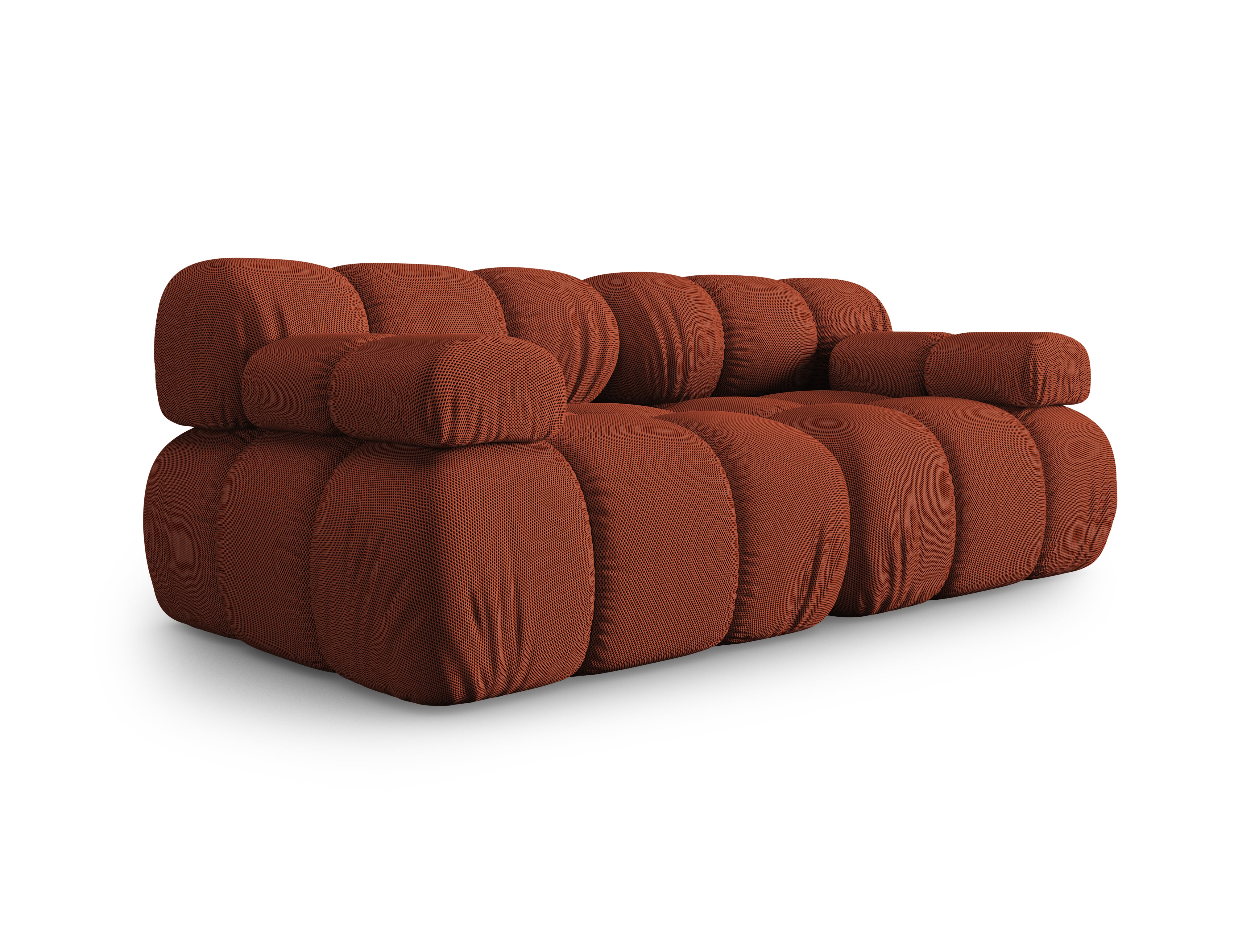 Modulares 2-Sitzer Sofa BELLIS in Ziegelrot mit 3D-Stoff