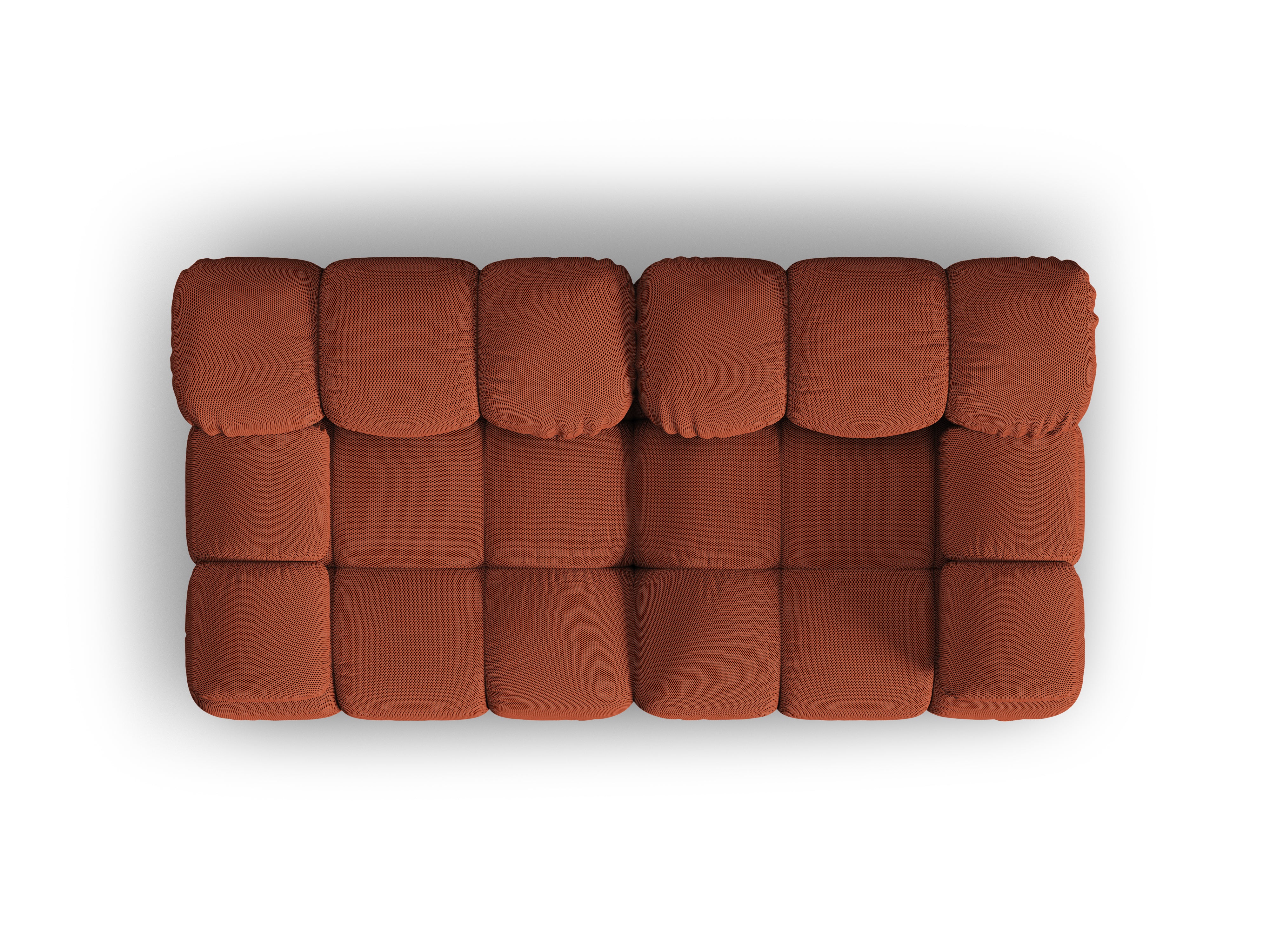 Modulares 2-Sitzer Sofa BELLIS in Ziegelrot mit 3D-Stoff