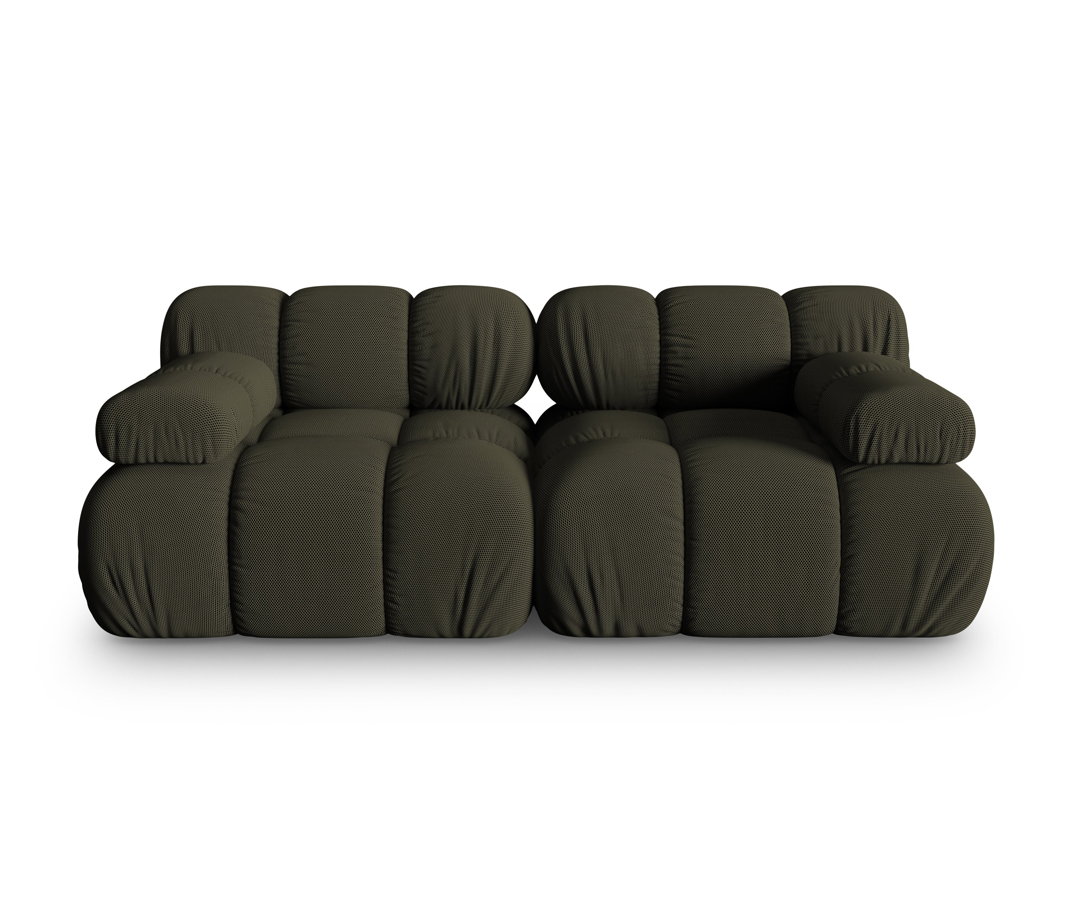 Modulares 2-Sitzer-Sofa BELLIS in dunkelgrünem 3D-Stoff