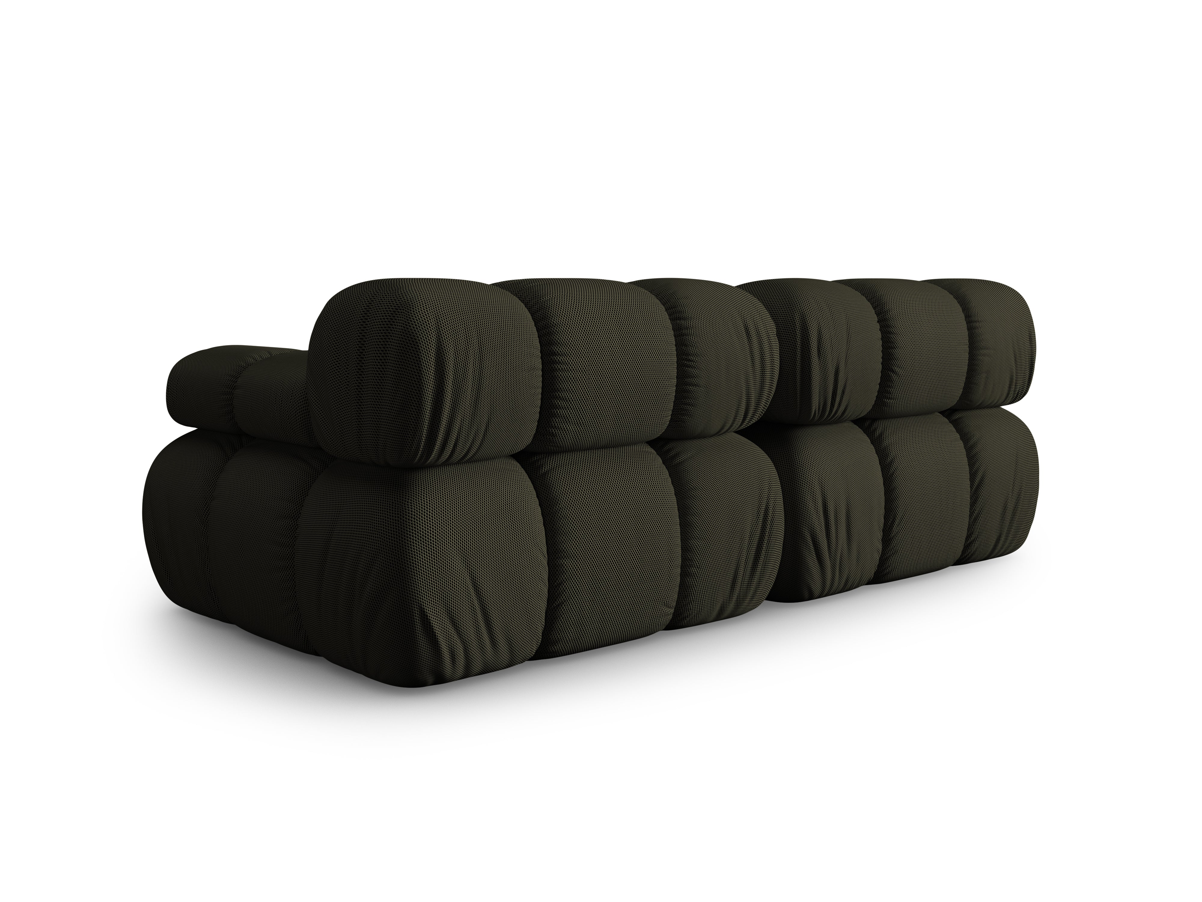 Modulares 2-Sitzer-Sofa BELLIS in dunkelgrünem 3D-Stoff