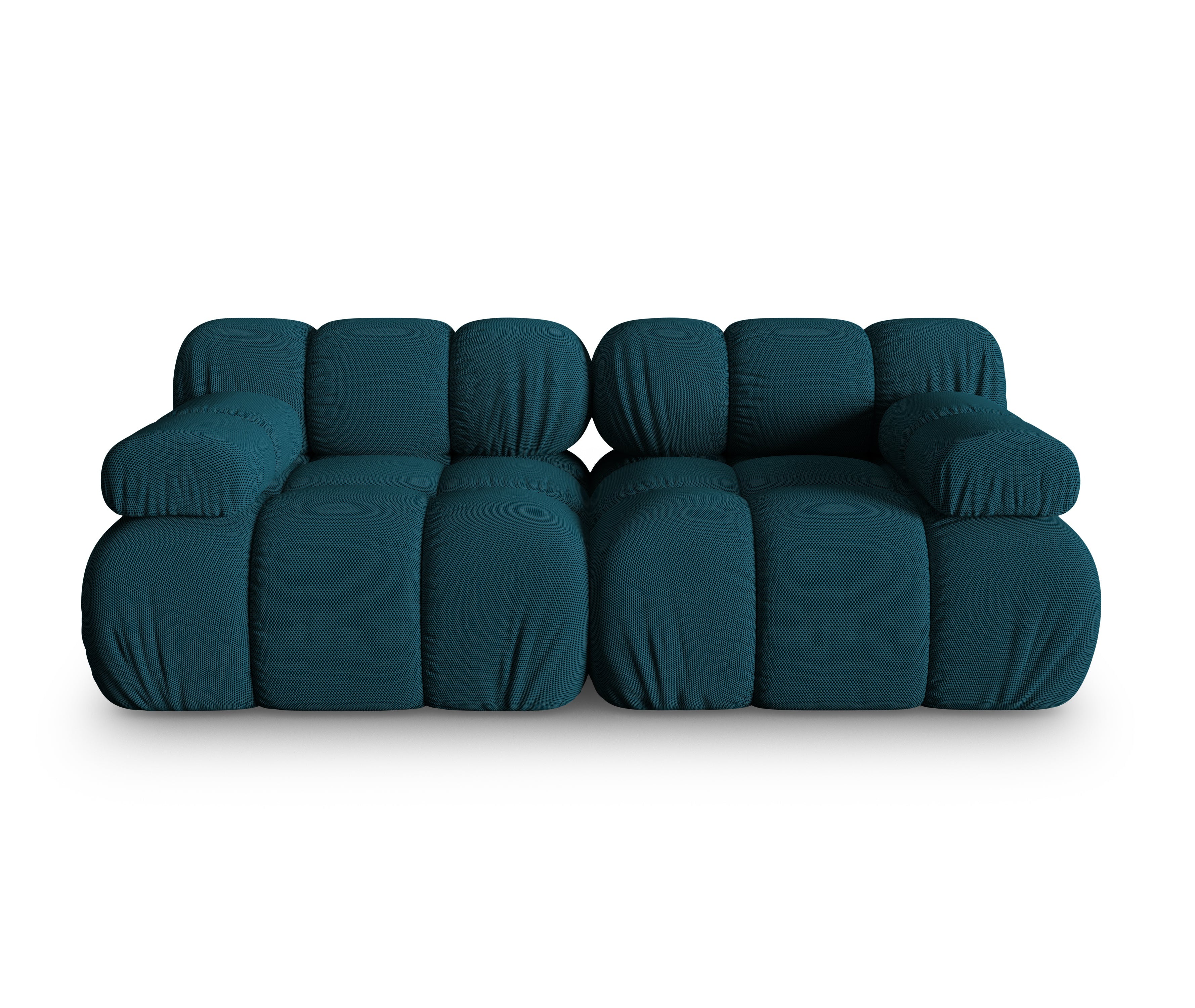 Modulares 2-Sitzer-Sofa BELLIS in Meeresfarbe mit 3D-Stoff