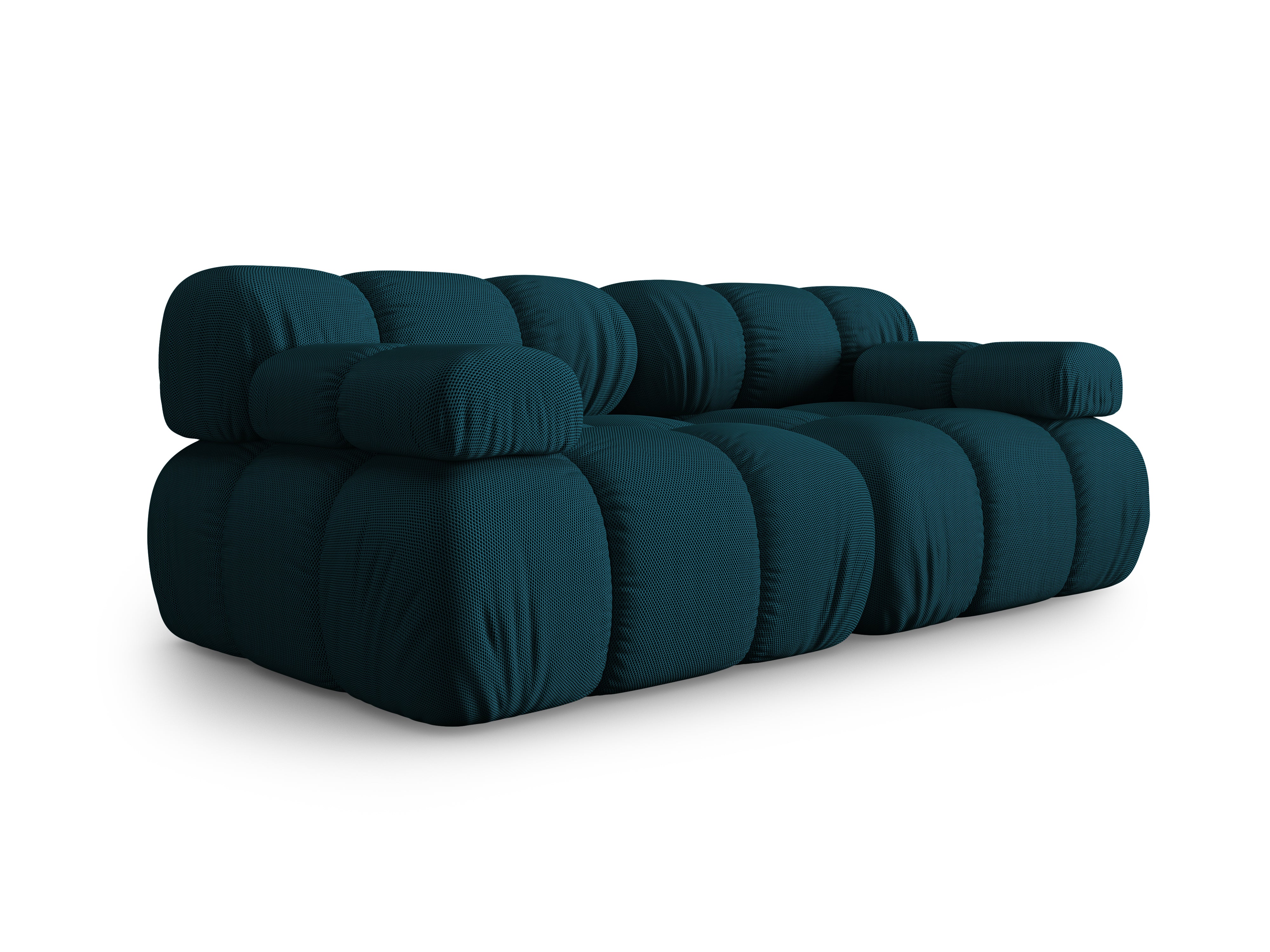 Modulares 2-Sitzer-Sofa BELLIS in Meeresfarbe mit 3D-Stoff