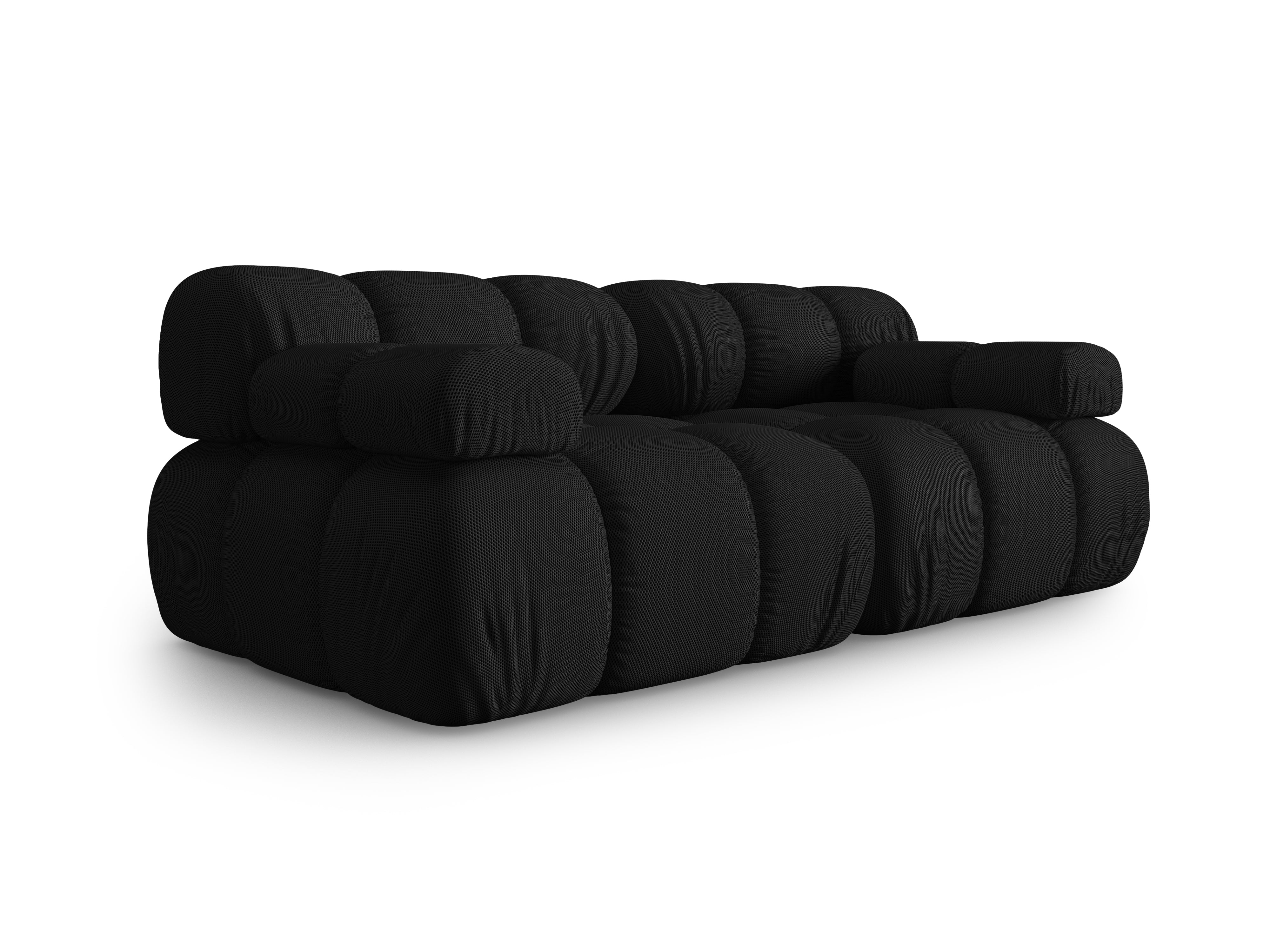 Modulares 2-Sitzer-Sofa BELLIS aus schwarzem 3D-Stoff