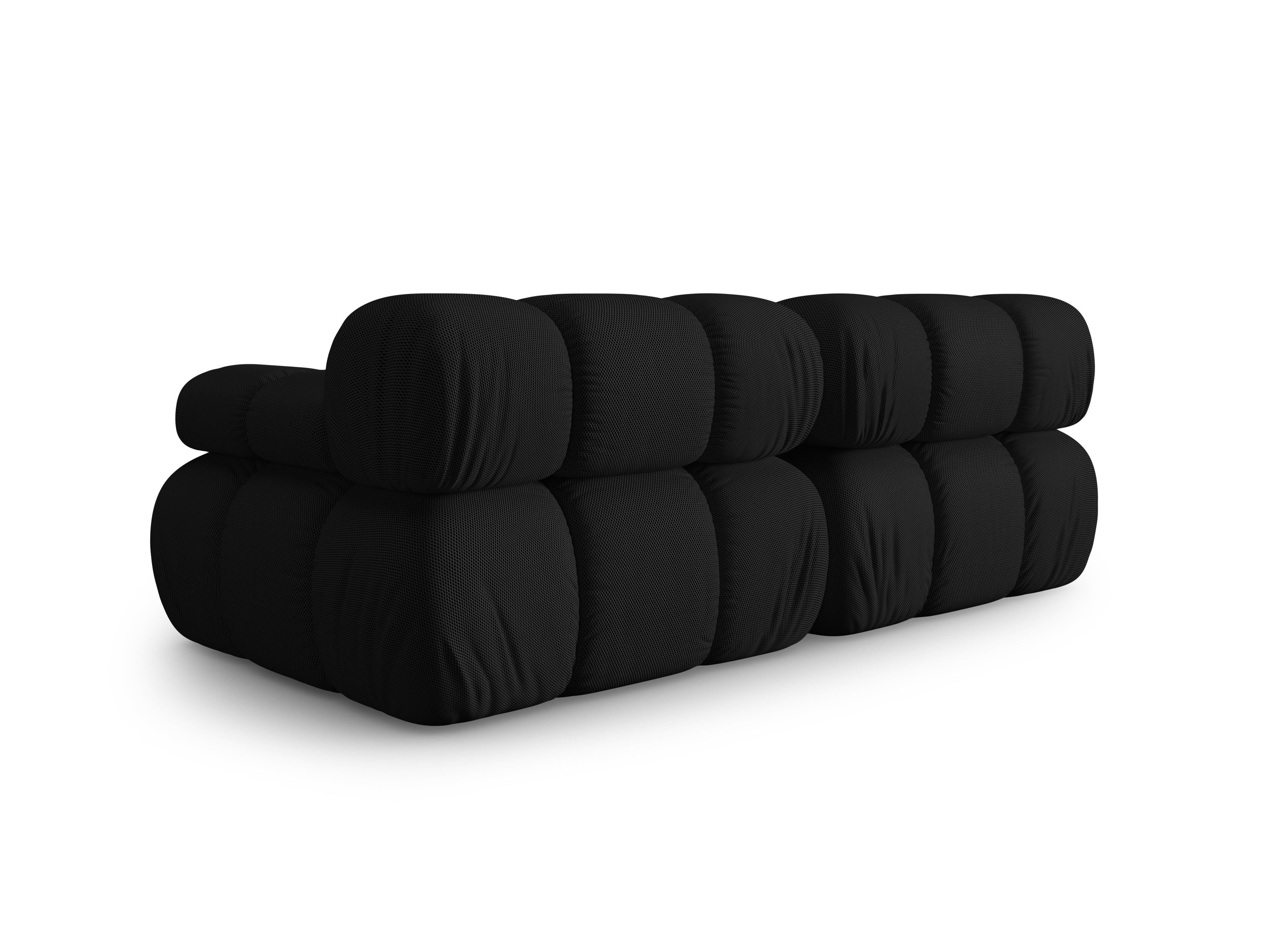 Modulares 2-Sitzer-Sofa BELLIS aus schwarzem 3D-Stoff