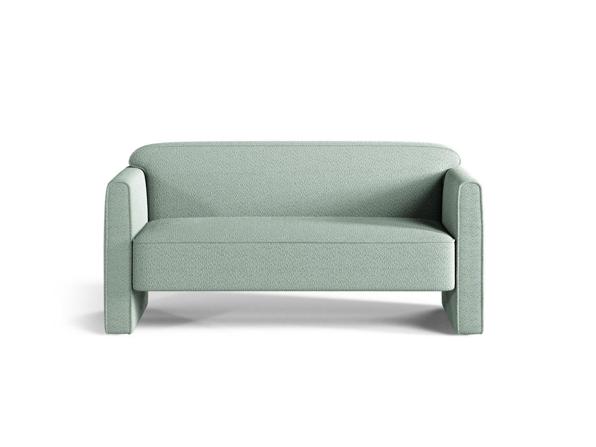 Sofa für 2 Personen ABBY in mintgrünem Boucle