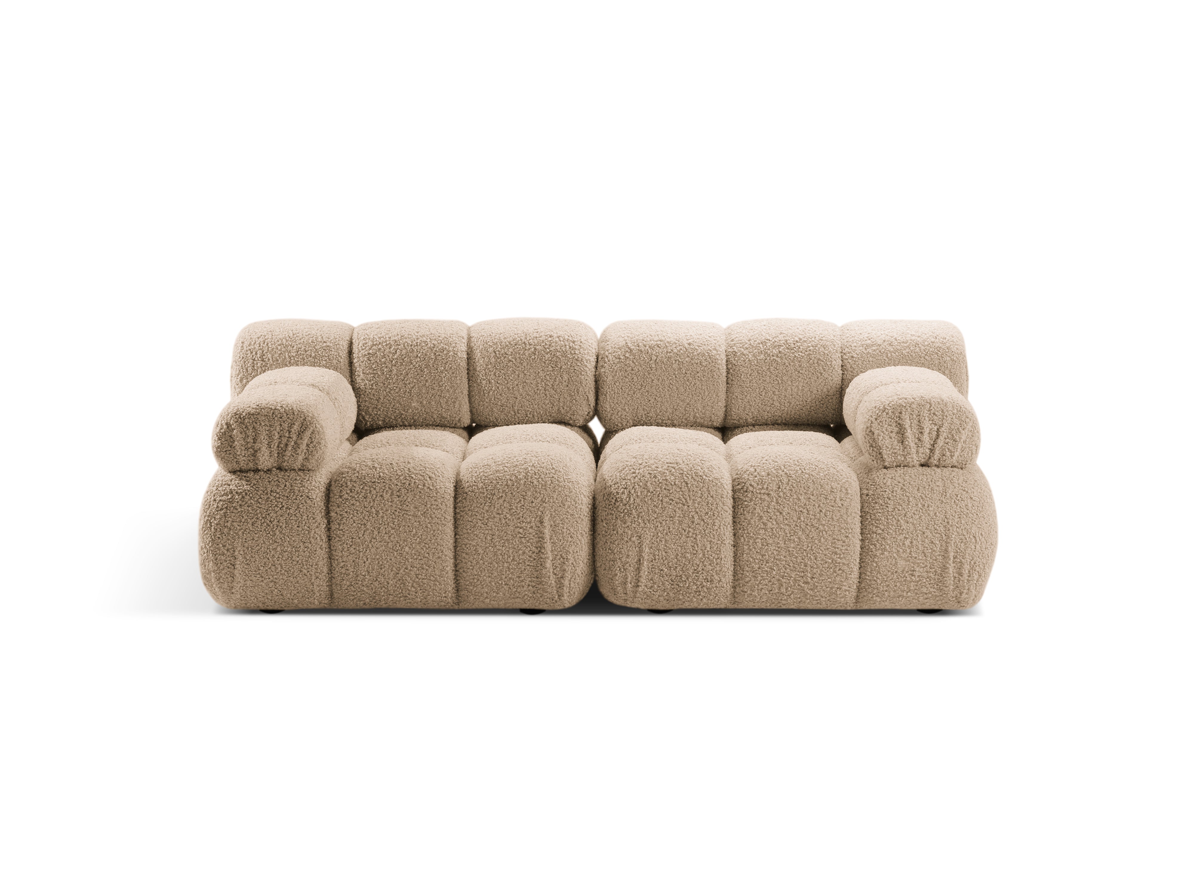Modulares 2-Sitzer Sofa BELLIS in sandfarbenem Boucle