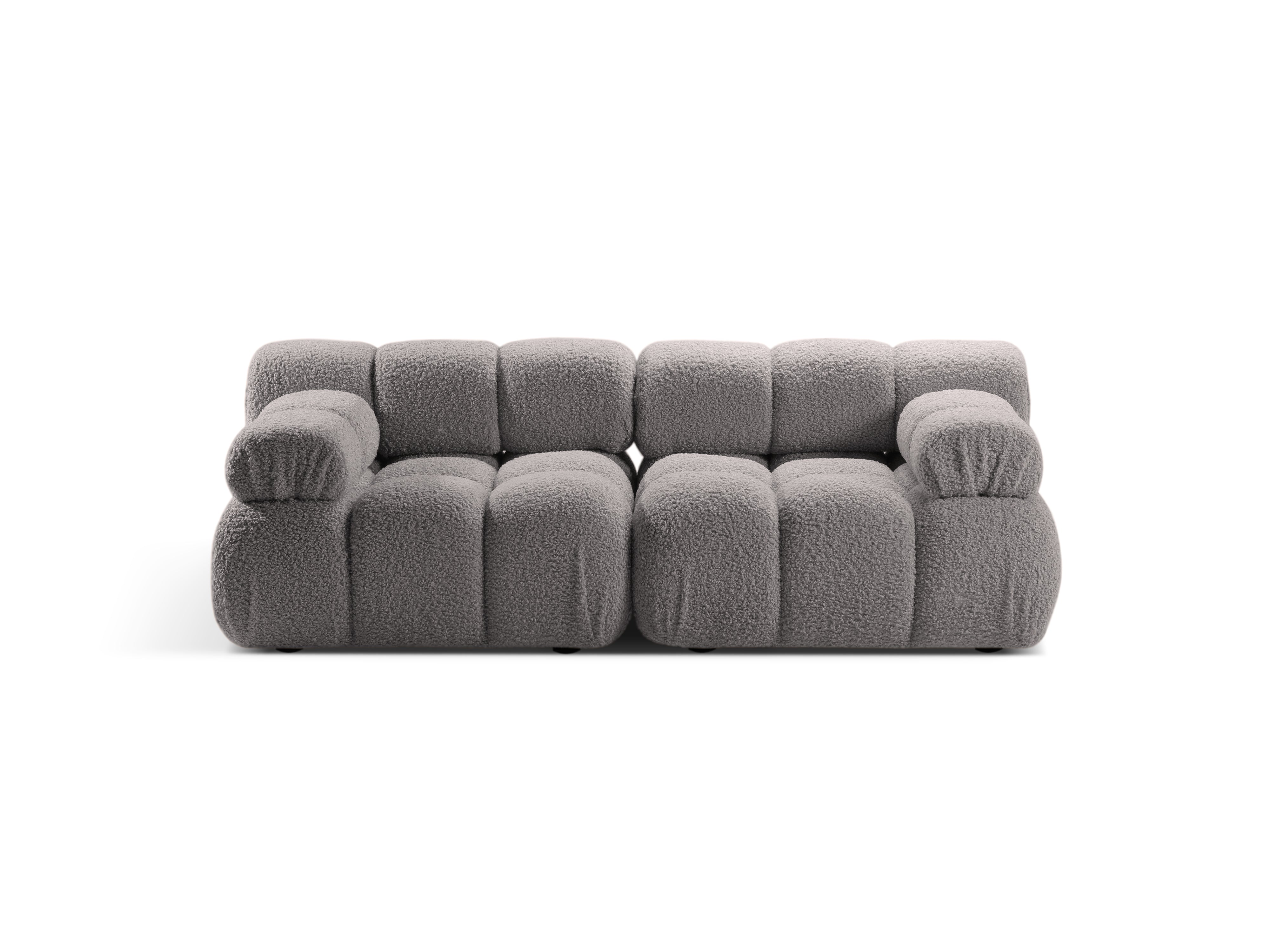 Modulares 2-Sitzer-Sofa BELLIS in grauem Boucle