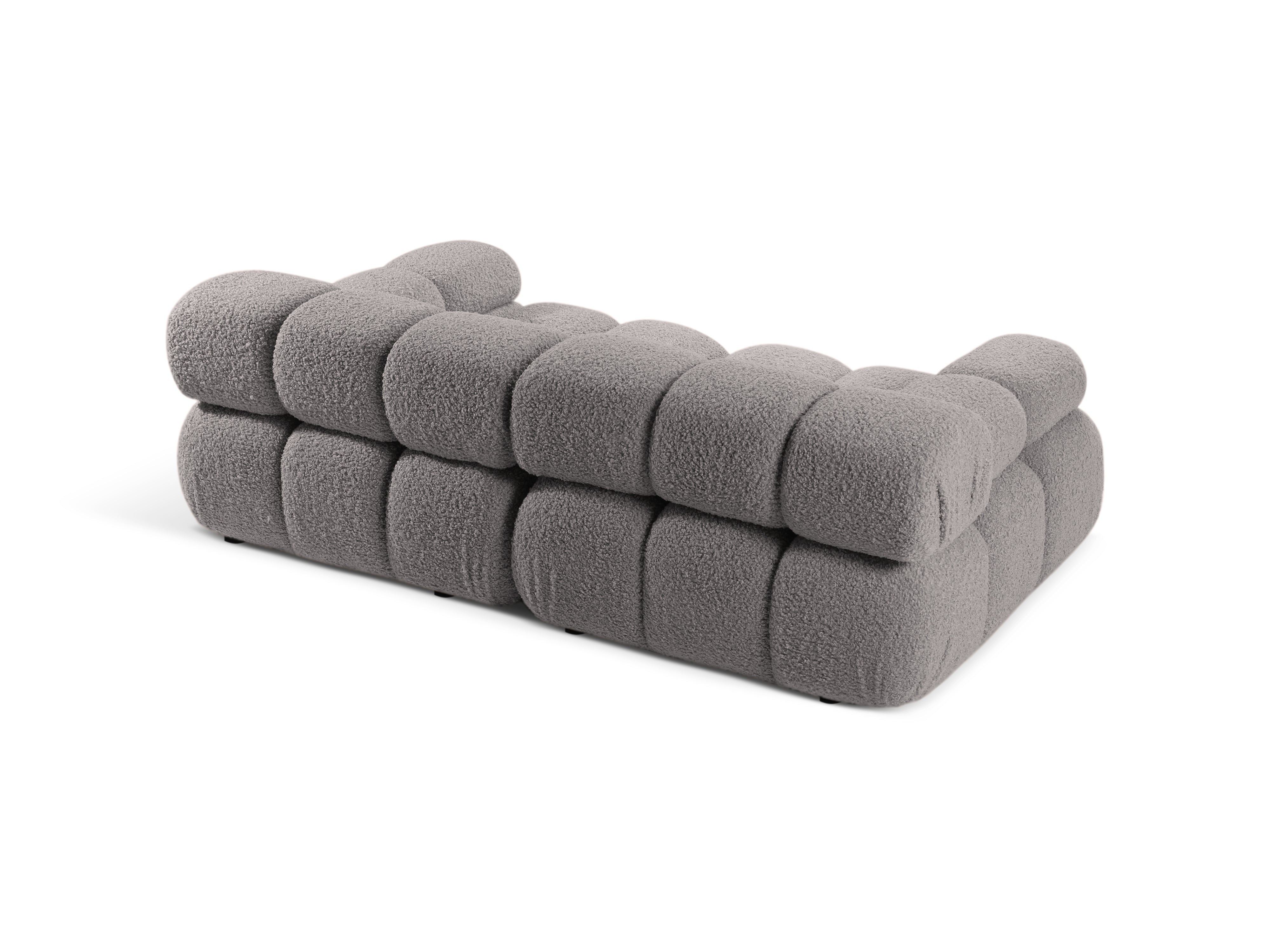 Modulares 2-Sitzer-Sofa BELLIS in grauem Boucle