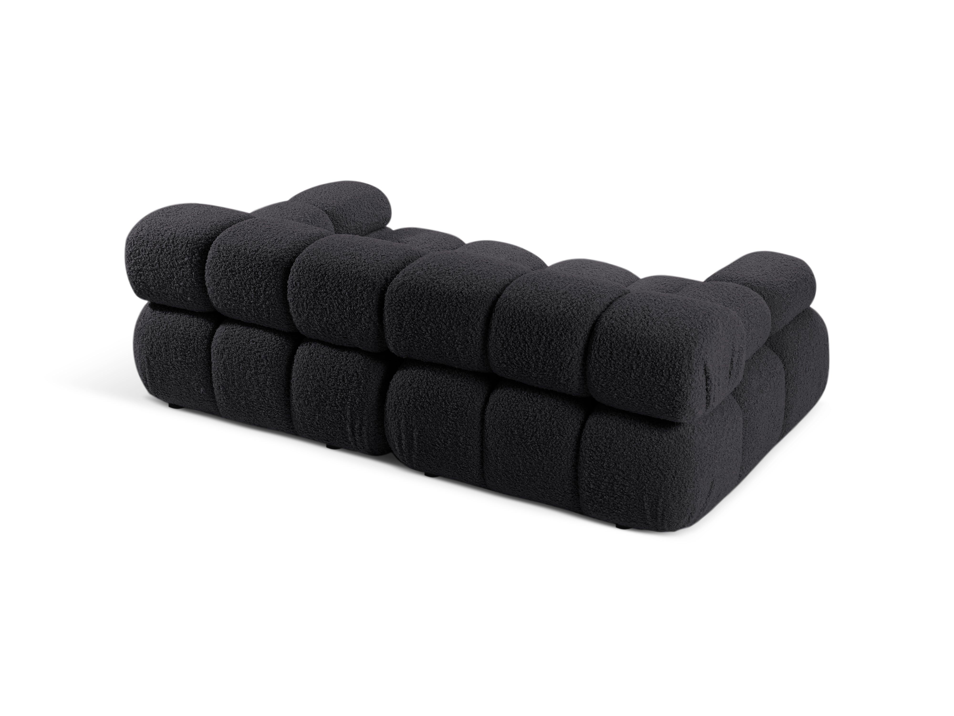 Modulares 2-Sitzer Sofa BELLIS in grafitfarbenem Boucle