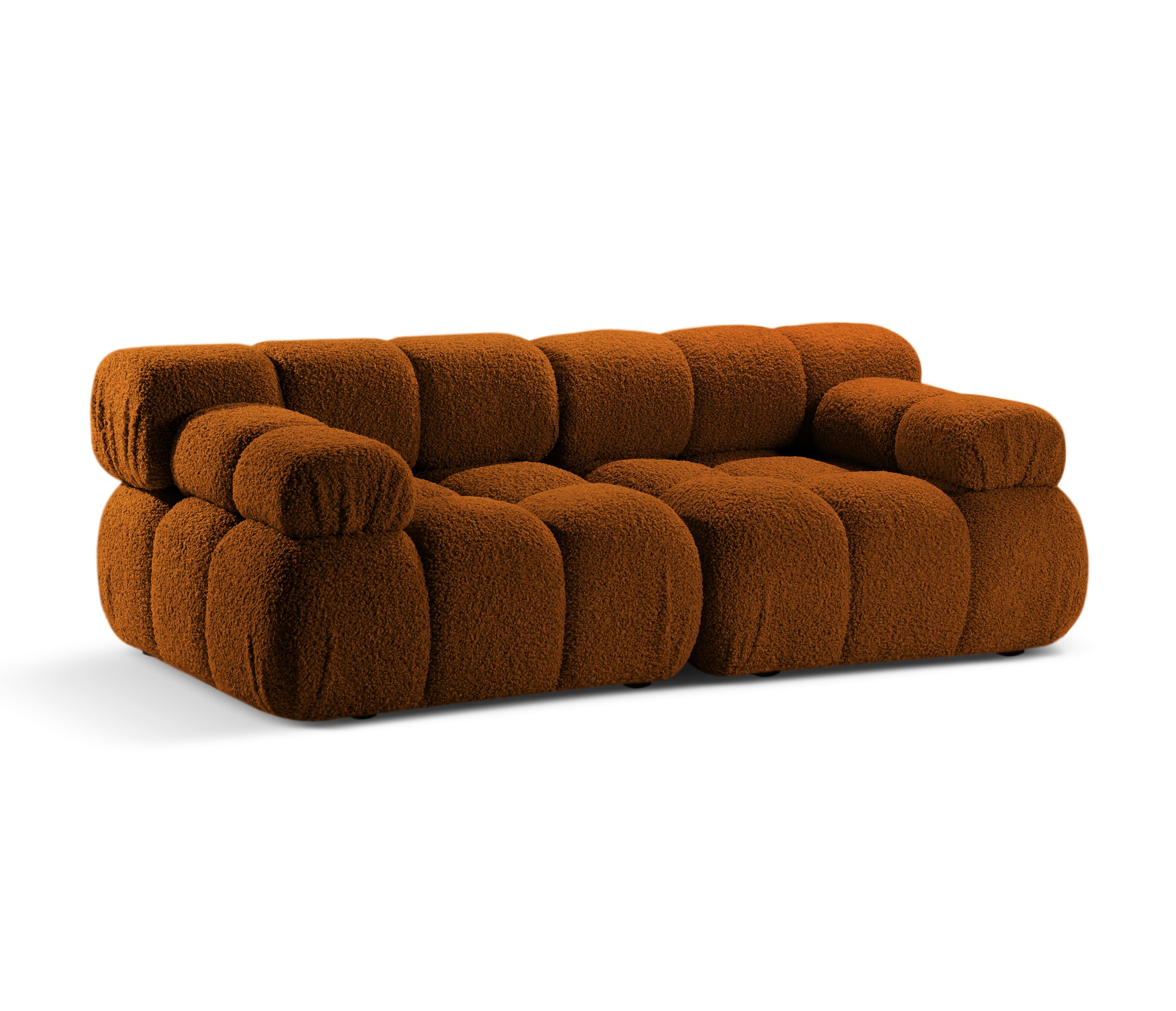 Modulares 2-Sitzer-Sofa BELLIS in Ziegel-Boucle