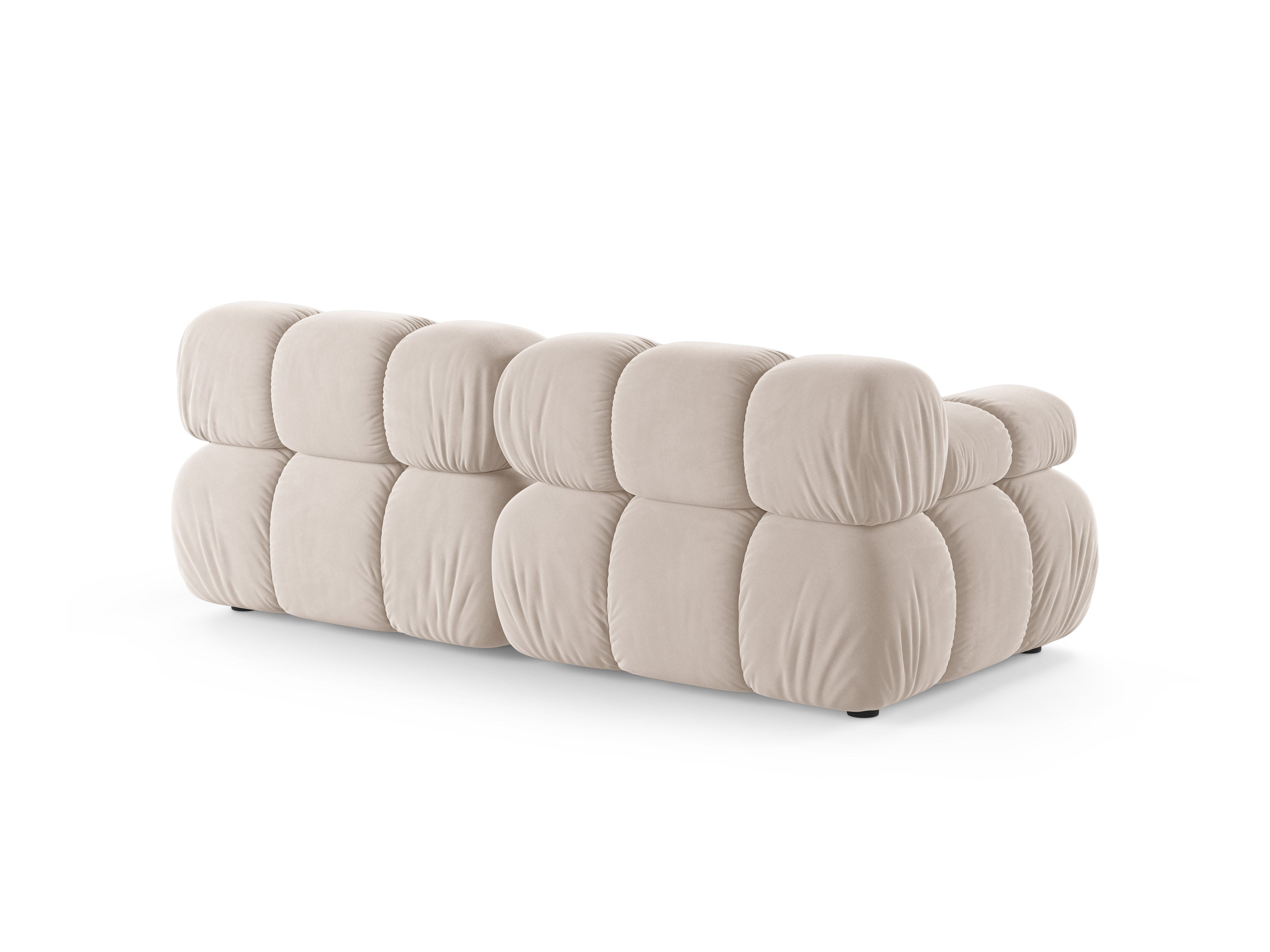 Modulares 2-Sitzer-Sofa BELLIS in hellbeigem Samt