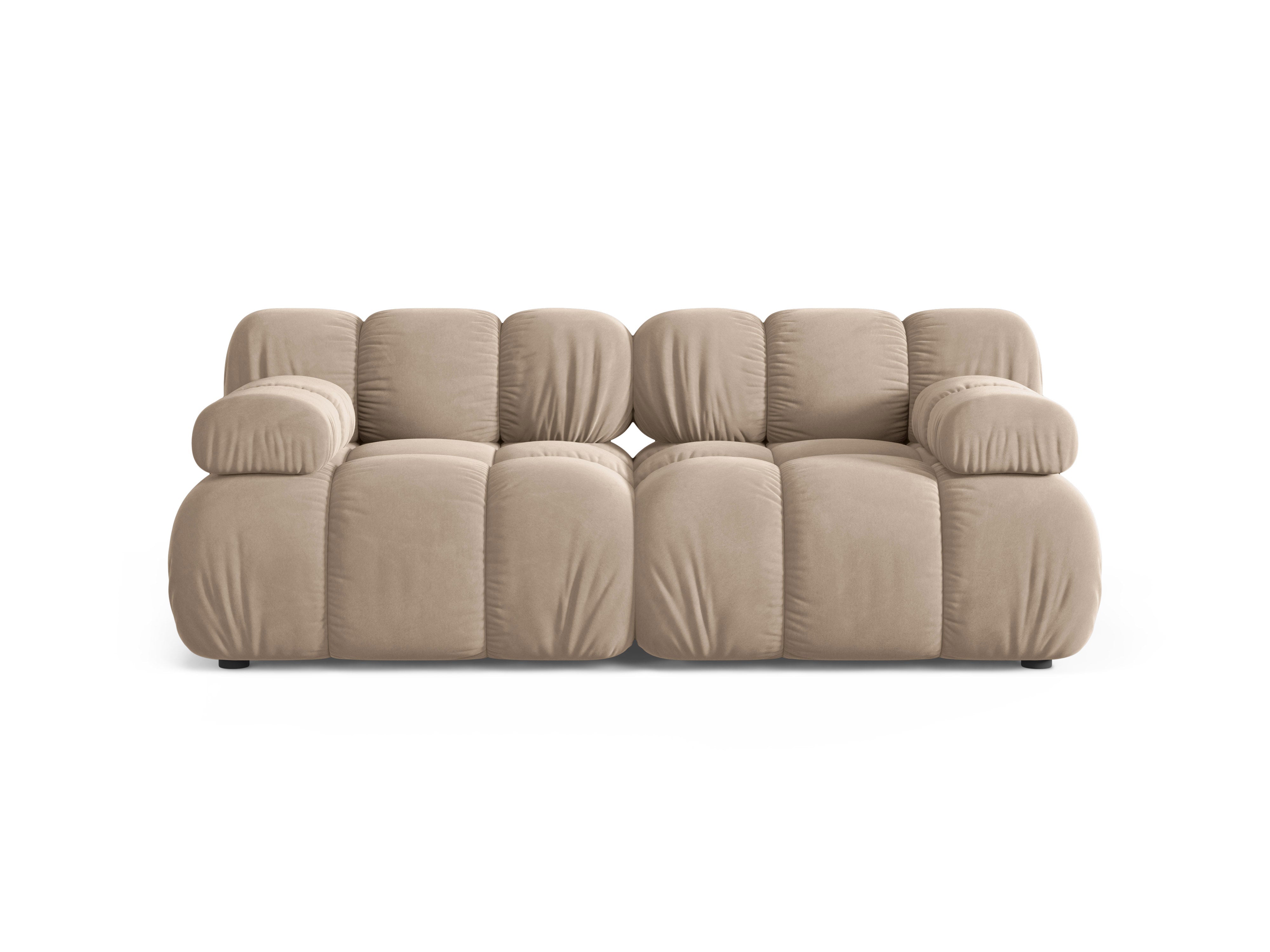 Modulares 2-Sitzer Sofa BELLIS in beigem Velours