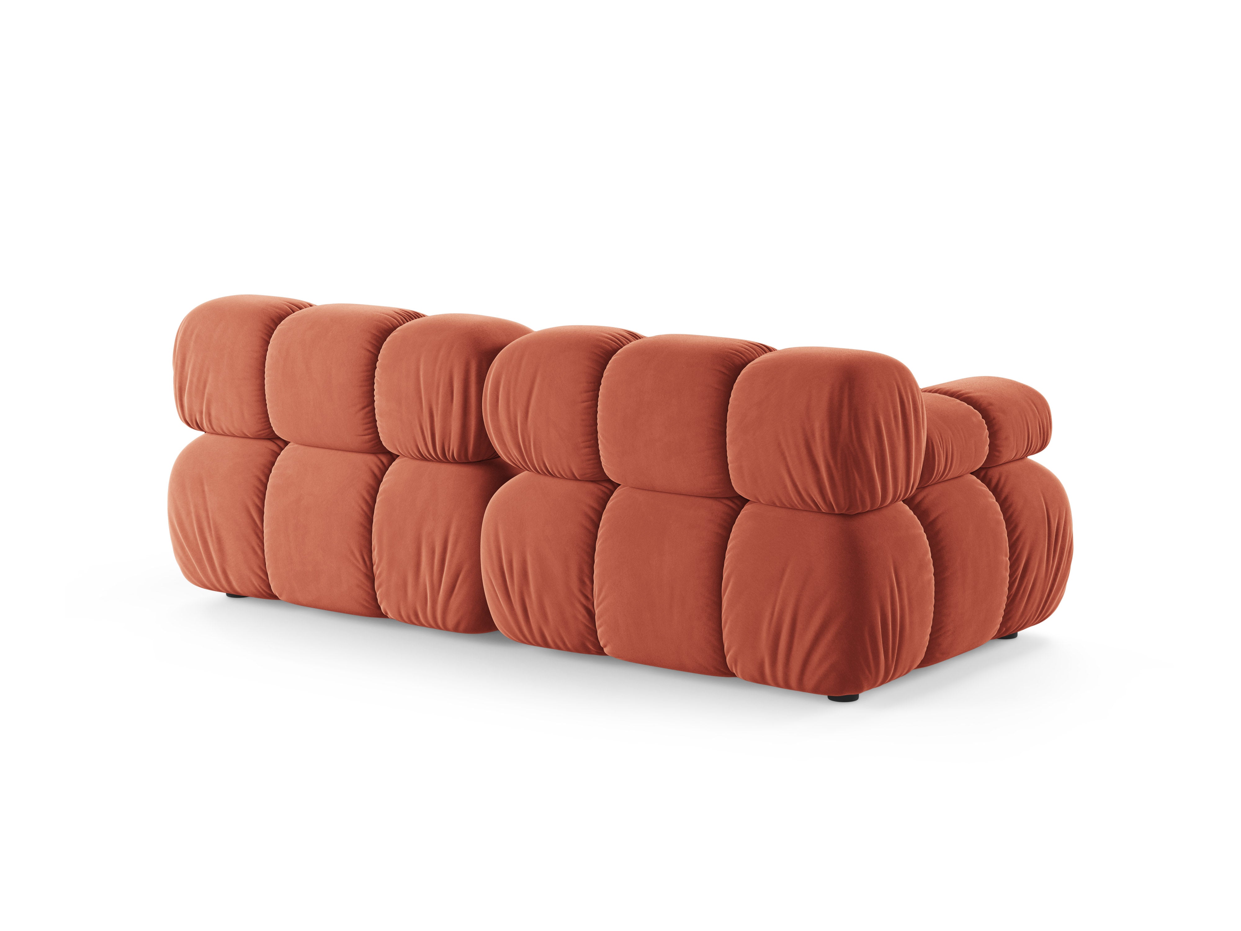 Modulares 2-Sitzer-Sofa BELLIS in korallenfarbenem Velours