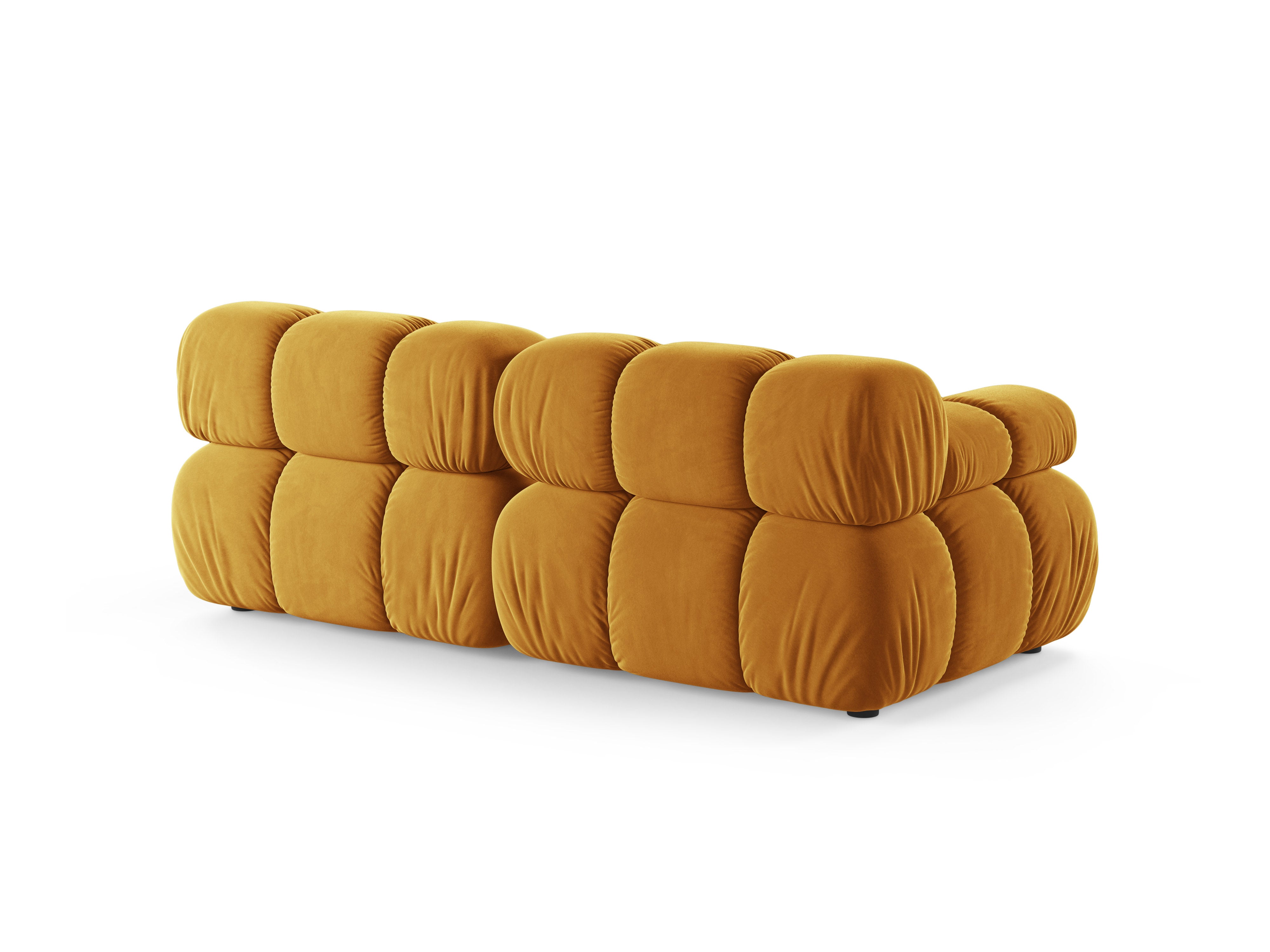 Modulares 2-Sitzer-Sofa BELLIS aus senfgelbem Samt