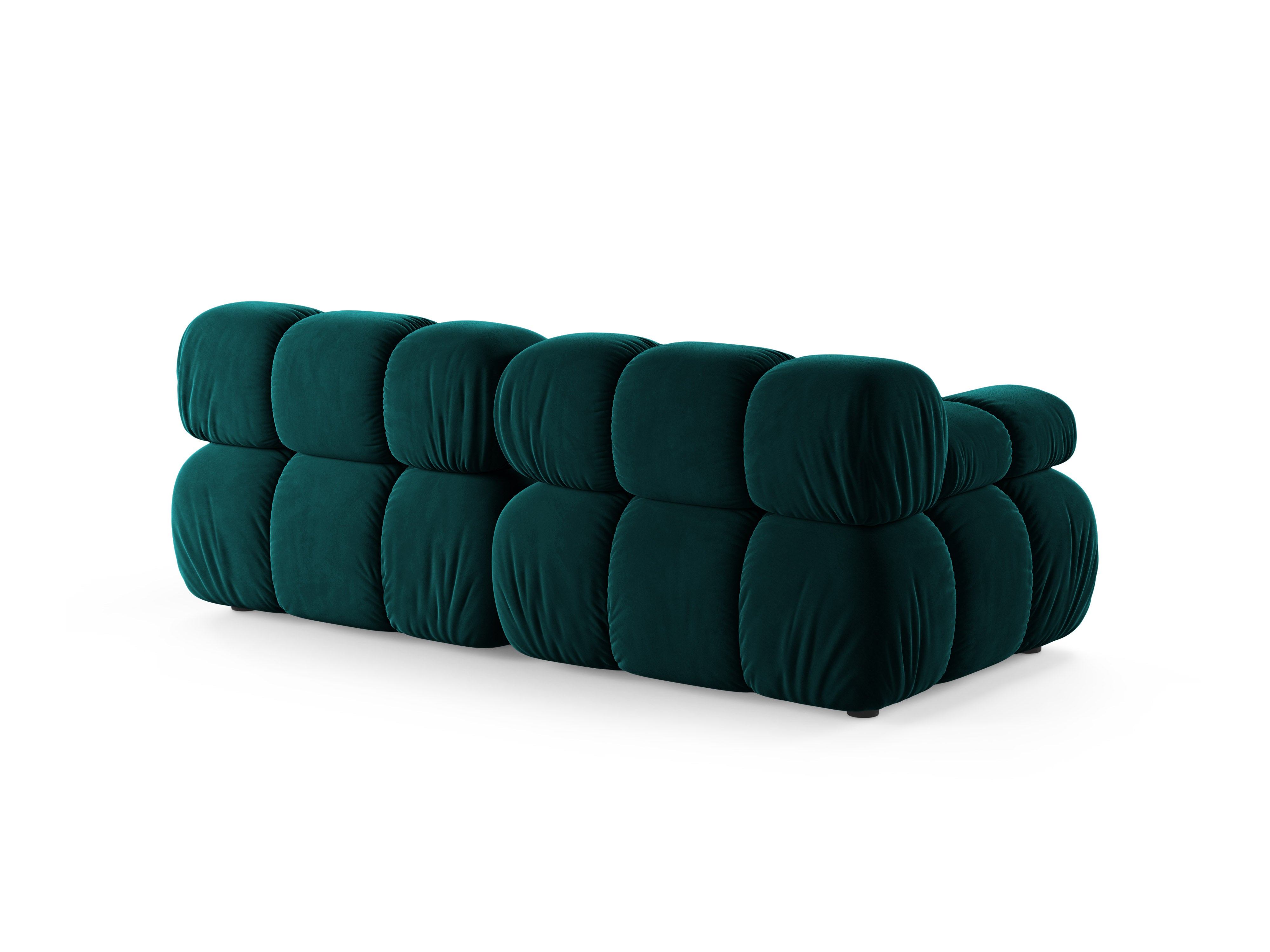 Modulares 2-Sitzer-Sofa BELLIS in tiefem Petrol-Velours