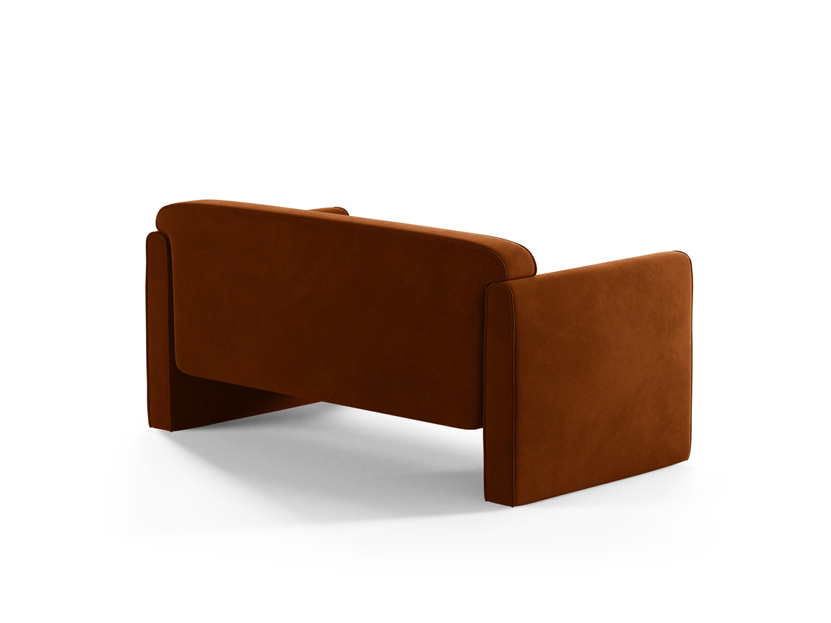 Sofa für 2 Personen aus Samt ABBY Terrakotta