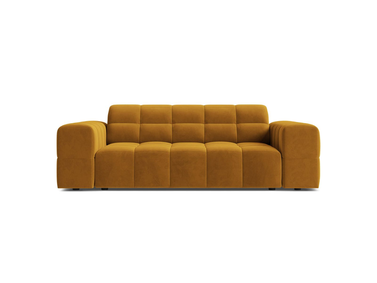 Sofa aksamitna 2-osobowa JENNIFER żółty Bluvel – Micadoni