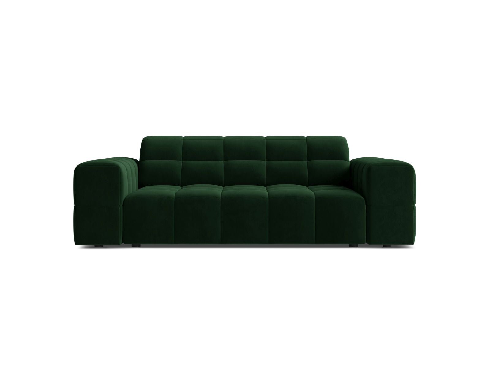 Sofa aksamitna 2-osobowa JENNIFER butelkowa zieleń Bluvel – Micadoni