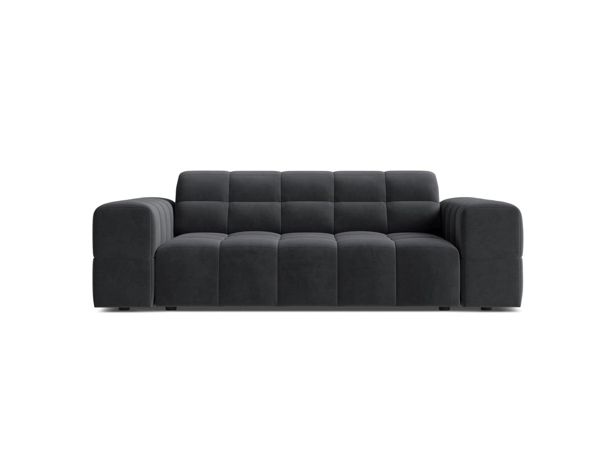 Sofa aksamitna 2-osobowa JENNIFER szary Bluvel – Micadoni