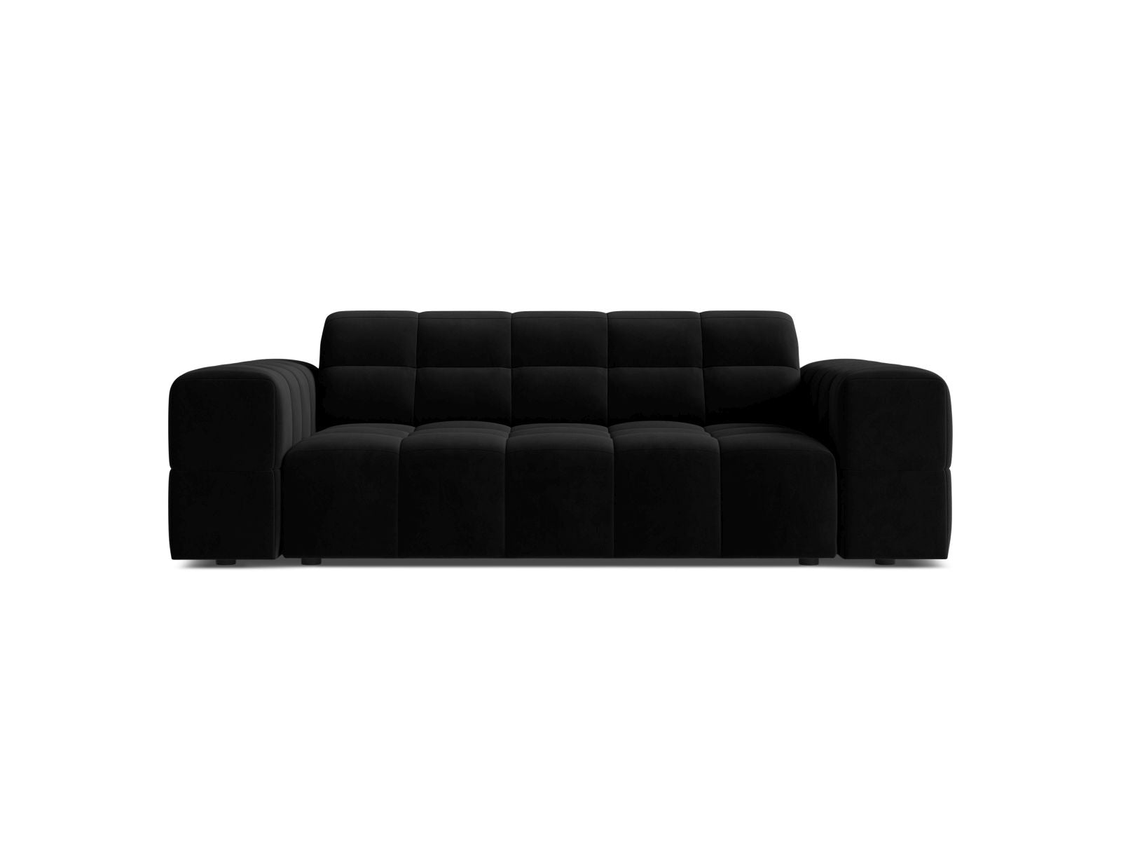 Sofa aksamitna 2-osobowa JENNIFER czarny Bluvel – Micadoni