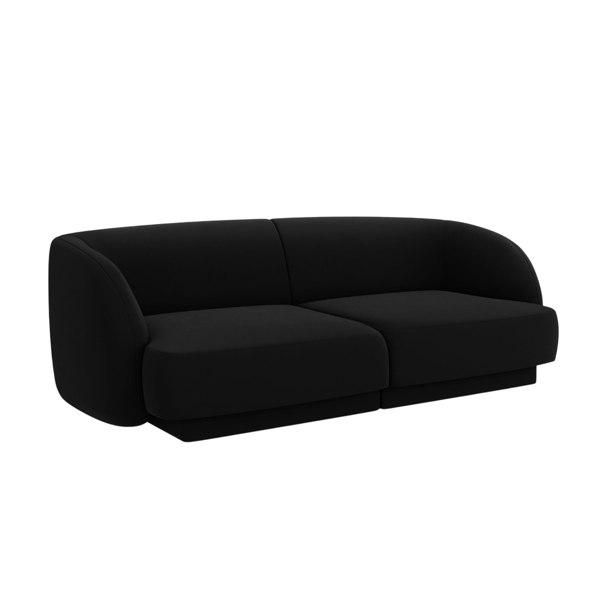 Sofa aus Samt 2-sitzig MILEY schwarz [Monika verbessert]