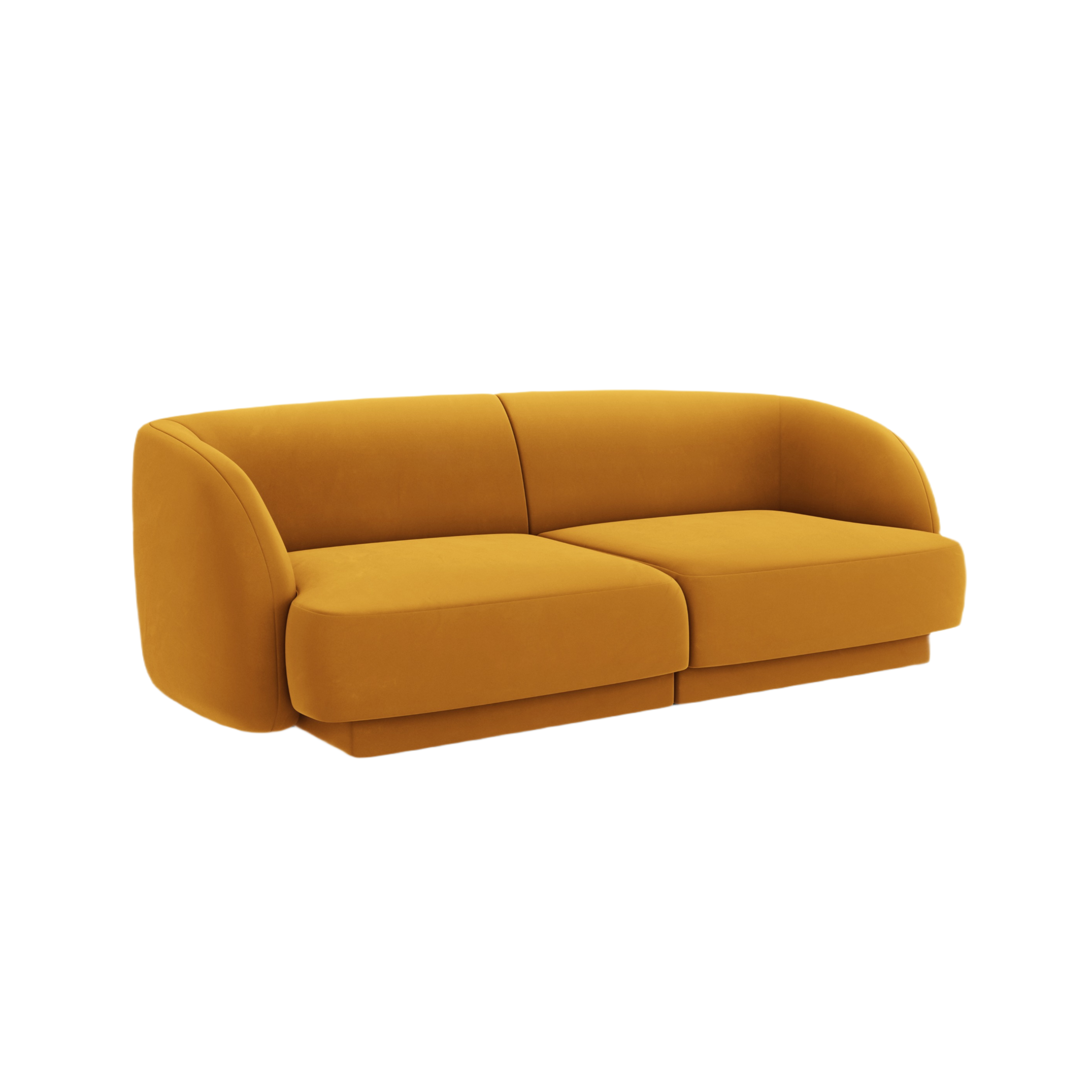 Sofa aus Samt 2-sitzig MILEY gelb