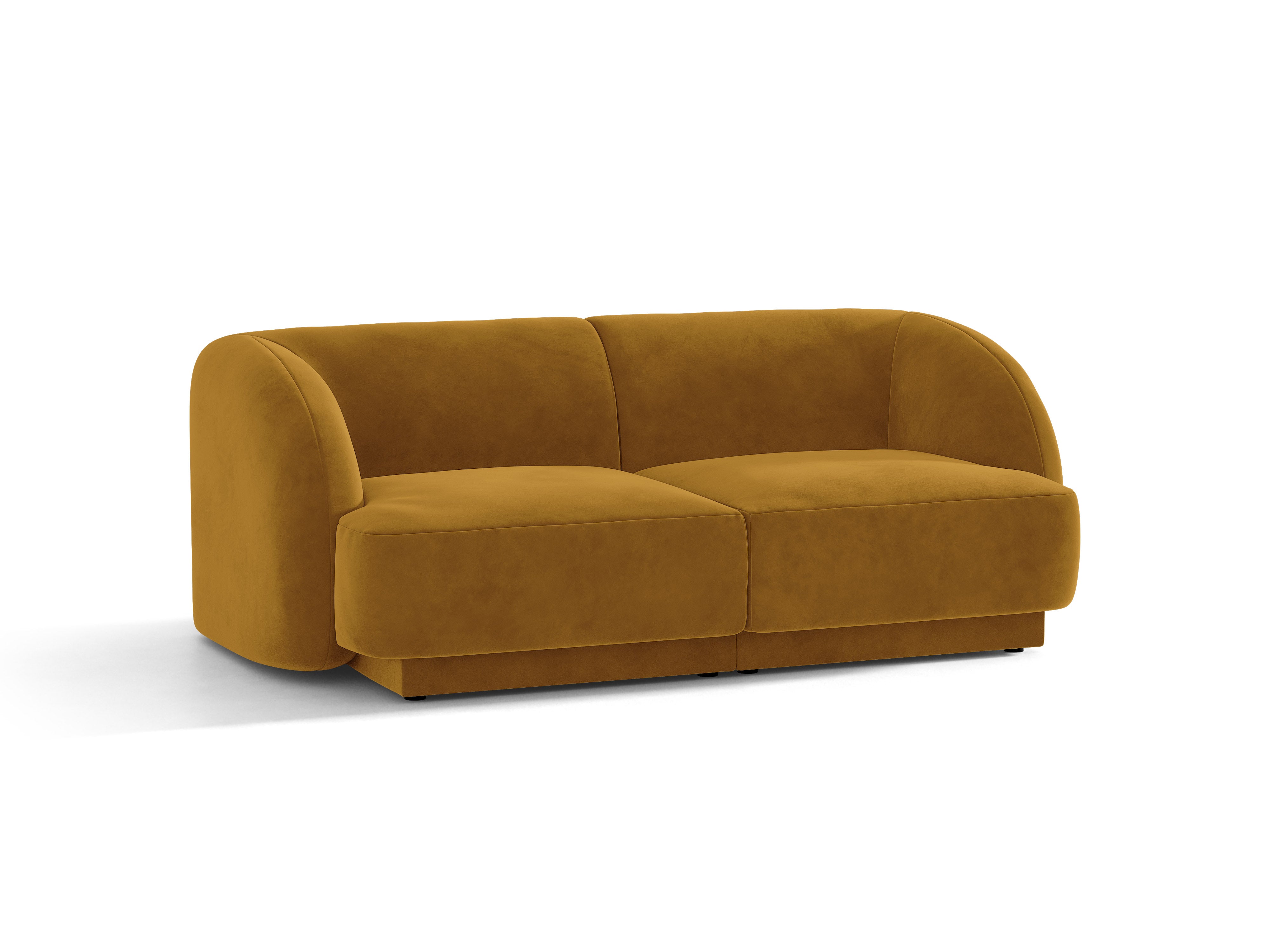 Sofa aus Samt 2-sitzig MILEY gelb