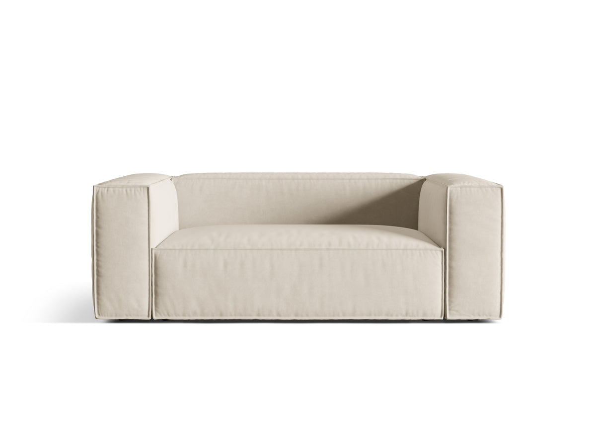 Sofa aksamitna 2-osobowa NURIA beżowy – Micadoni