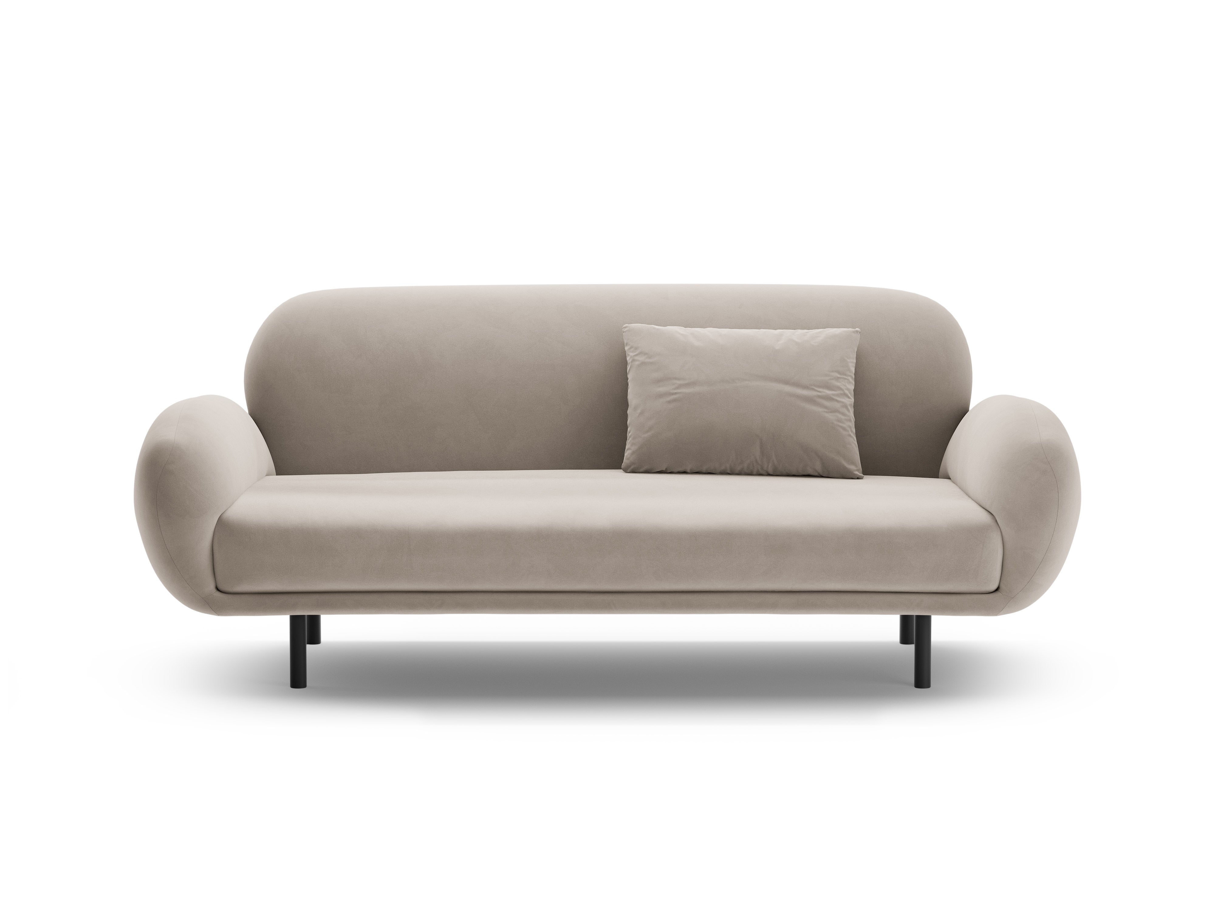 Velvet sofa 2.5-seater POPPY light beige
