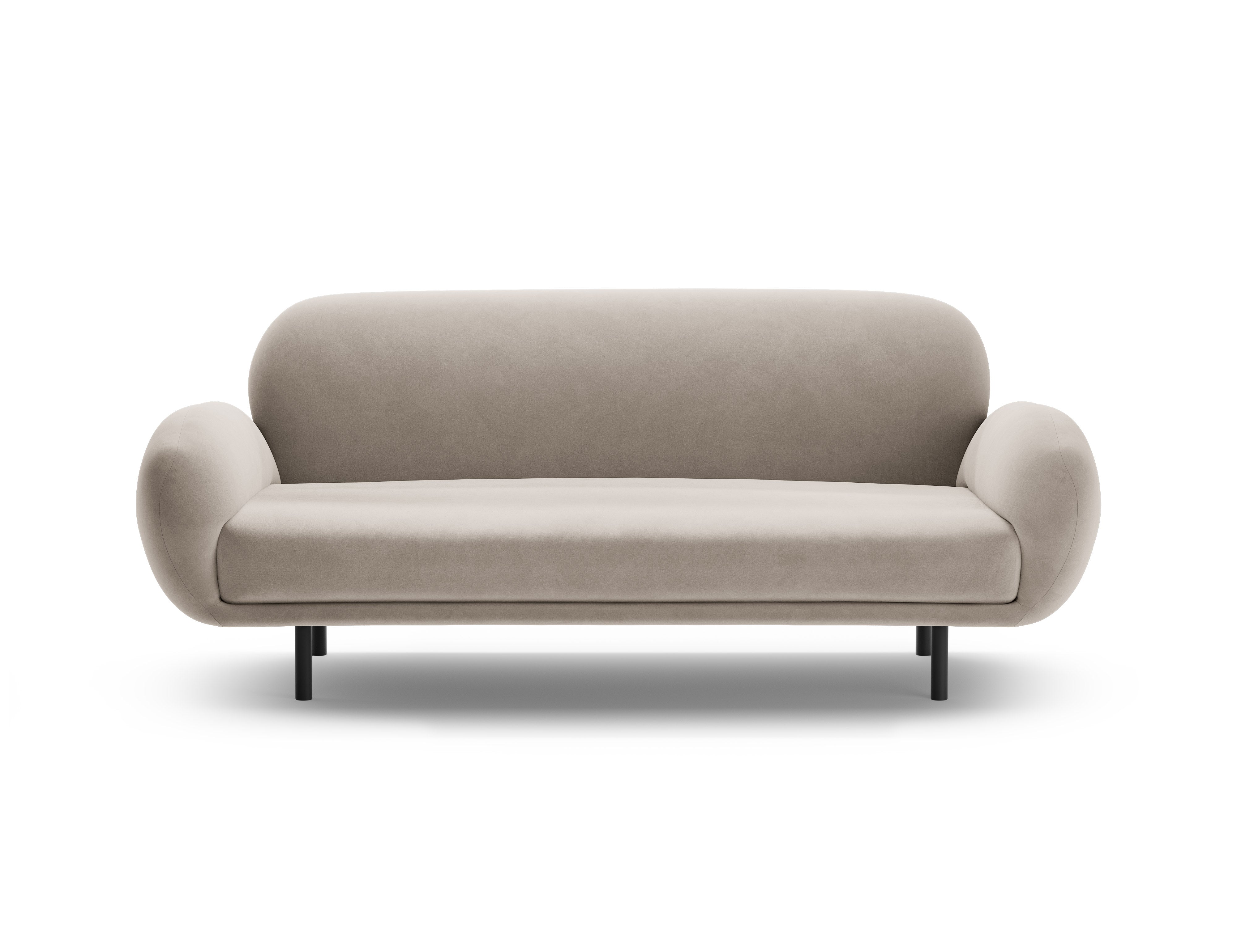 Velvet sofa 2.5-seater POPPY light beige