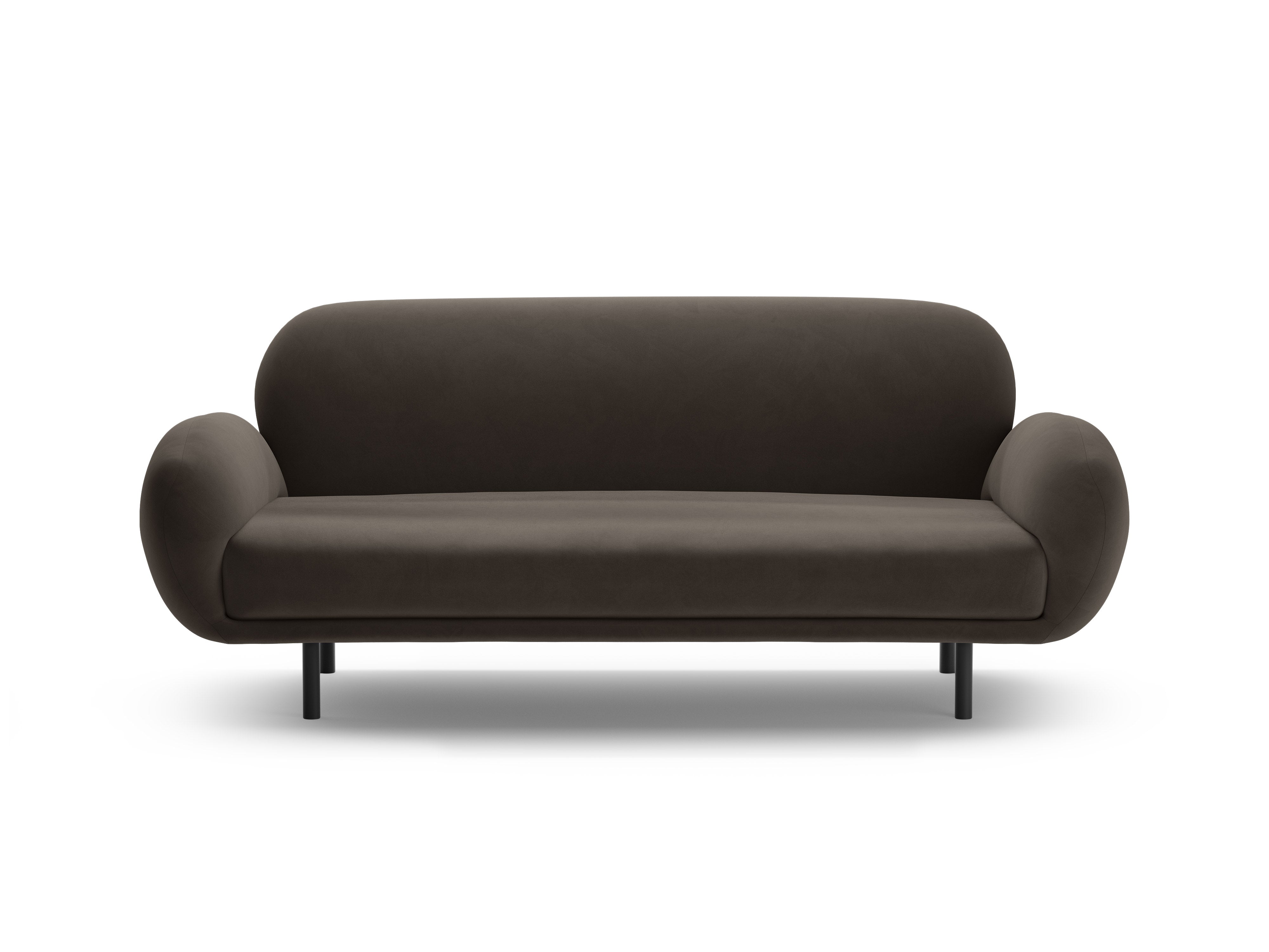 Velvet sofa 2.5-seater POPPY ebony