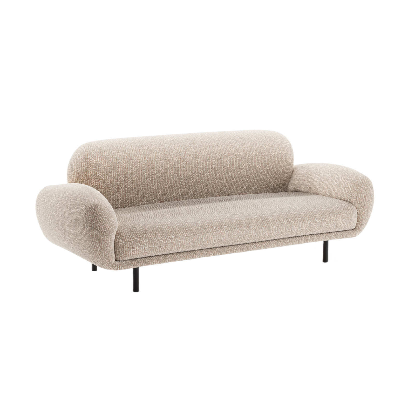 Sofa 2,5-sitzige POPPY sandfarbener Chenille