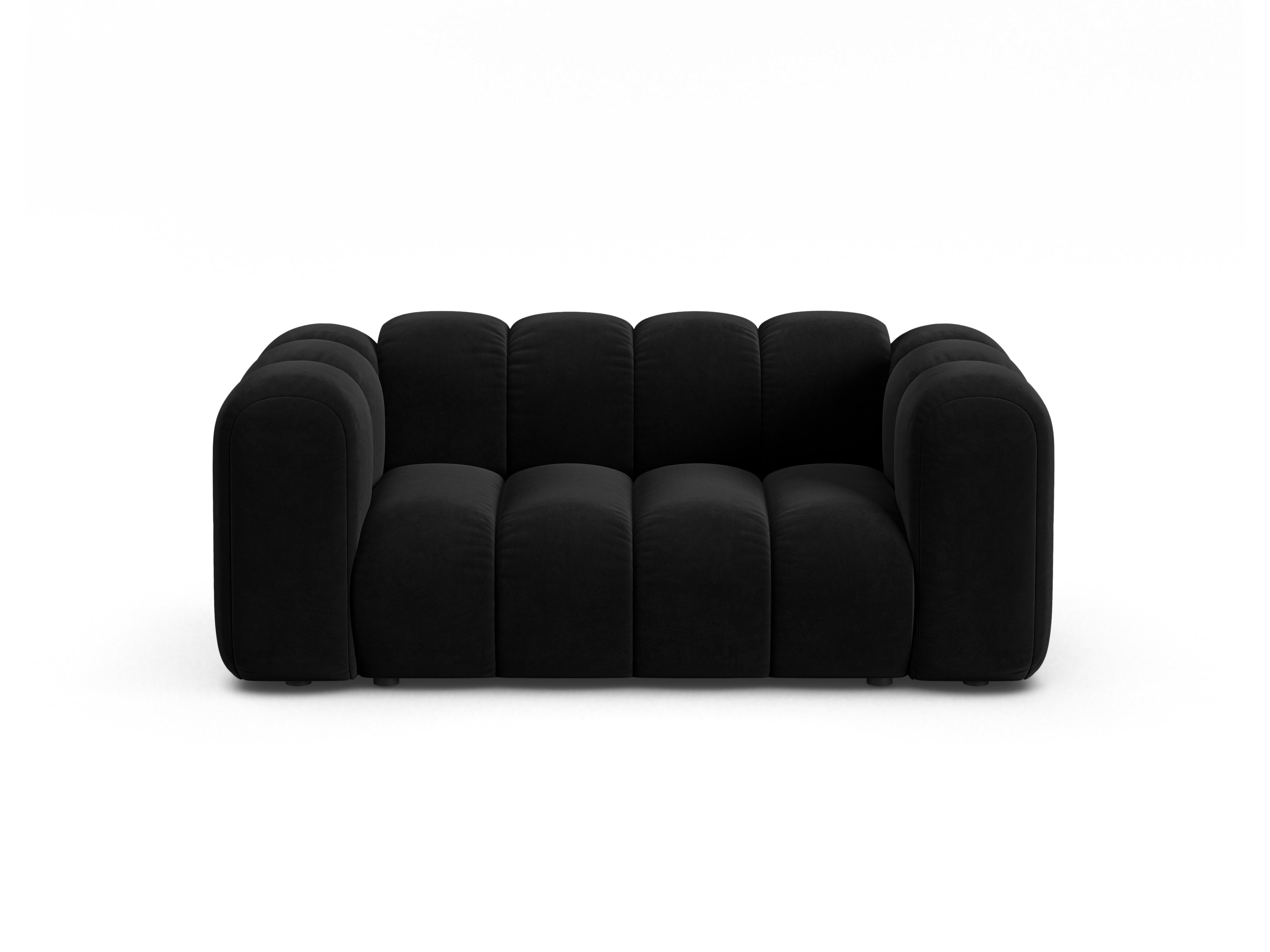Samtsofa 2-sitzig LUPINE schwarz