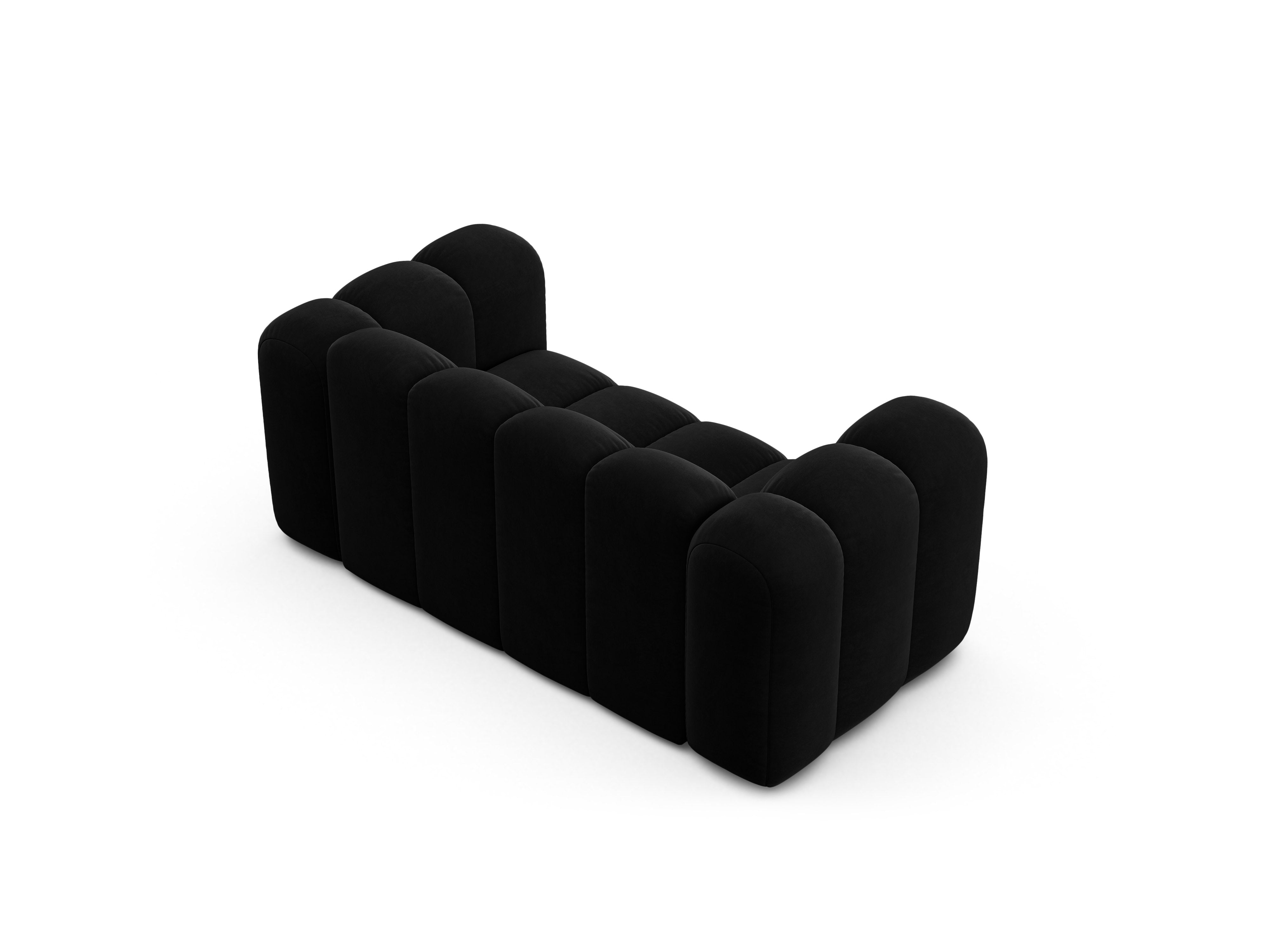 Samtsofa 2-sitzig LUPINE schwarz