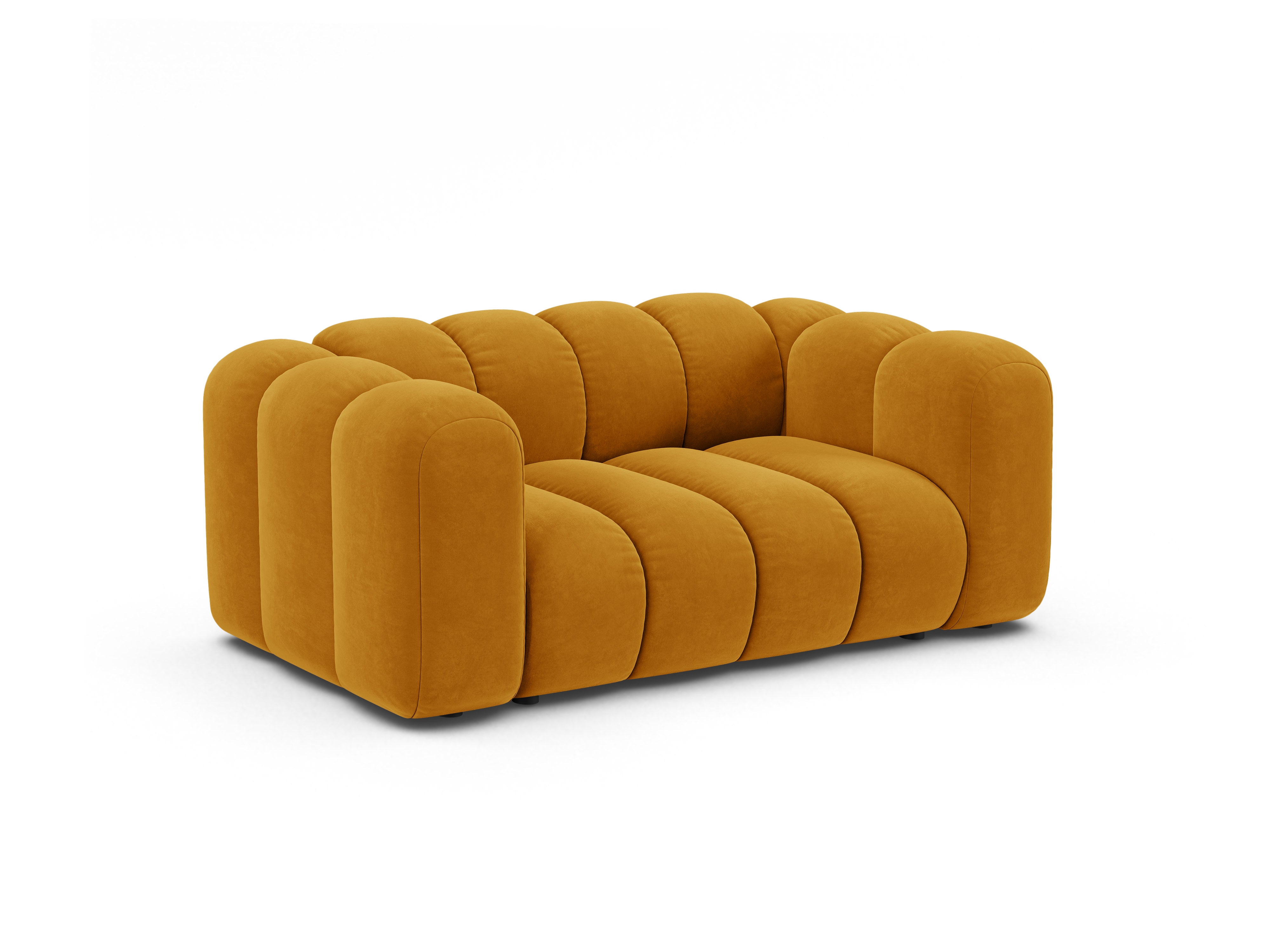 Sofa aus Samt 2-sitzig LUPINE senfgelb