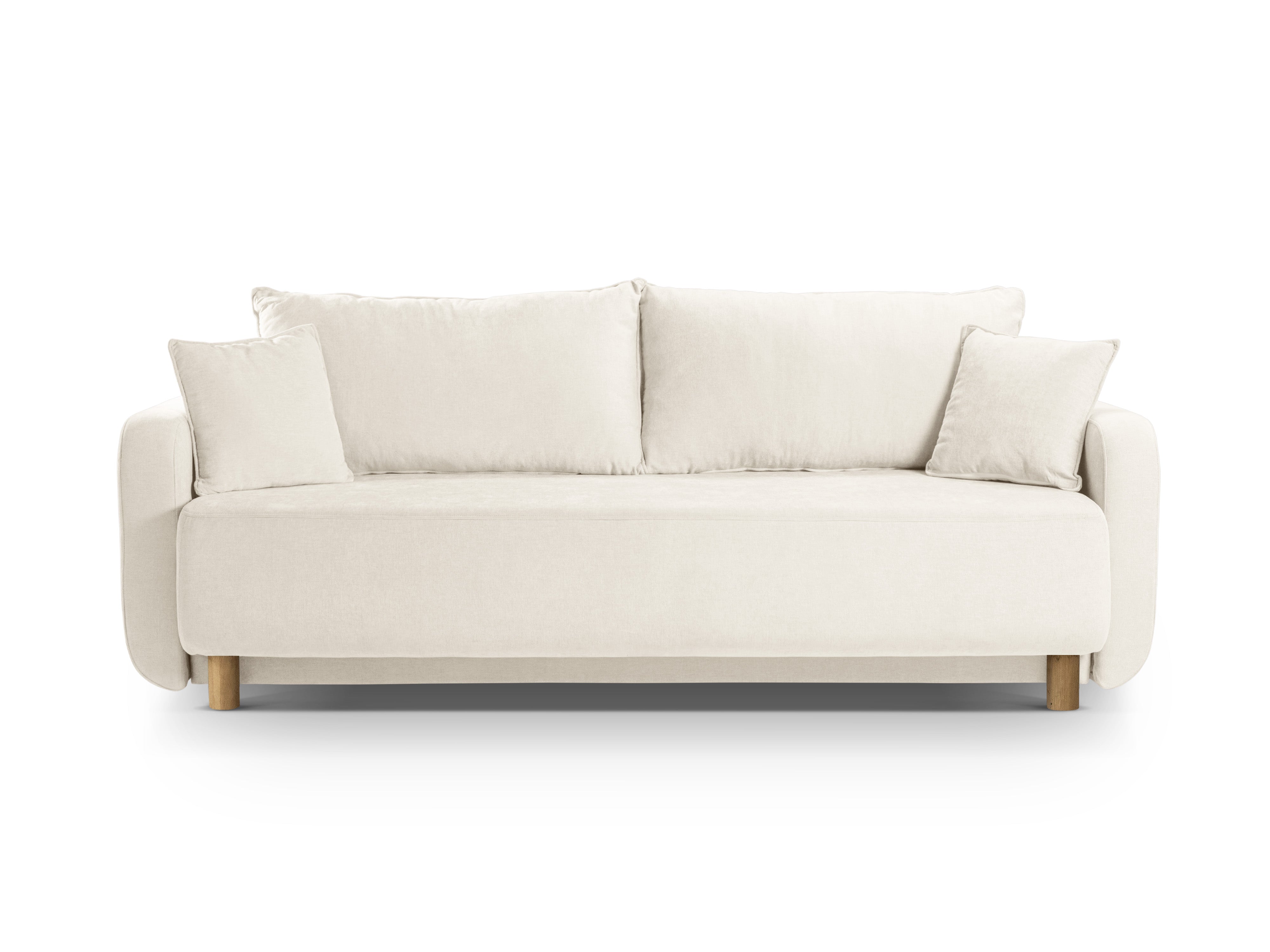 Sofa 3-Sitzer mit Schlaffunktion ELEN Elfenbein Chenille [Monika] [Julia spr]