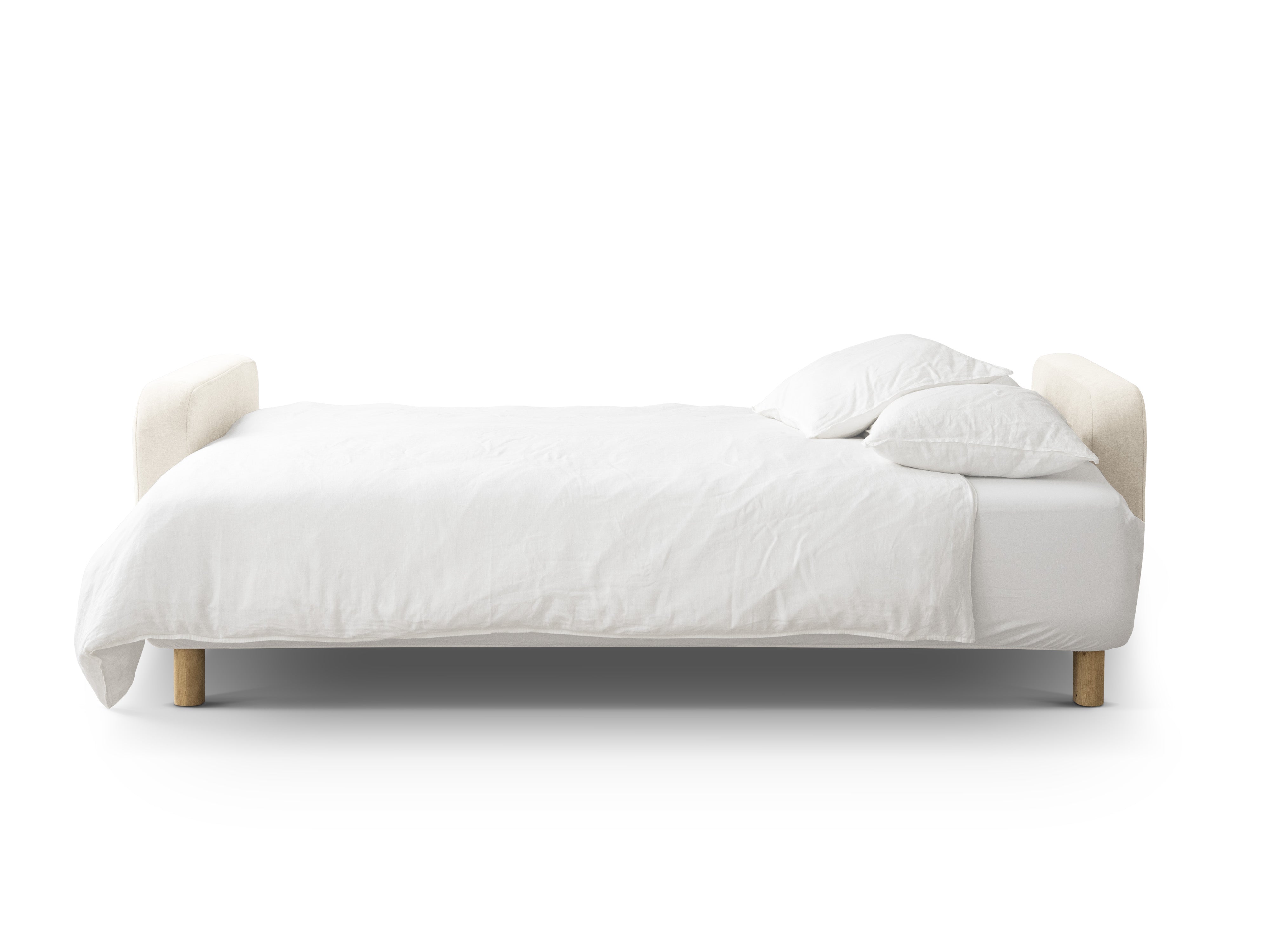Sofa 3-Sitzer mit Schlaffunktion ELEN Elfenbein Chenille [Monika] [Julia spr]