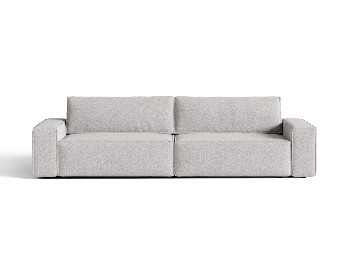 Sofa 3-osobowa z funkcją spania JODIE jasny szary boucle – Micadoni