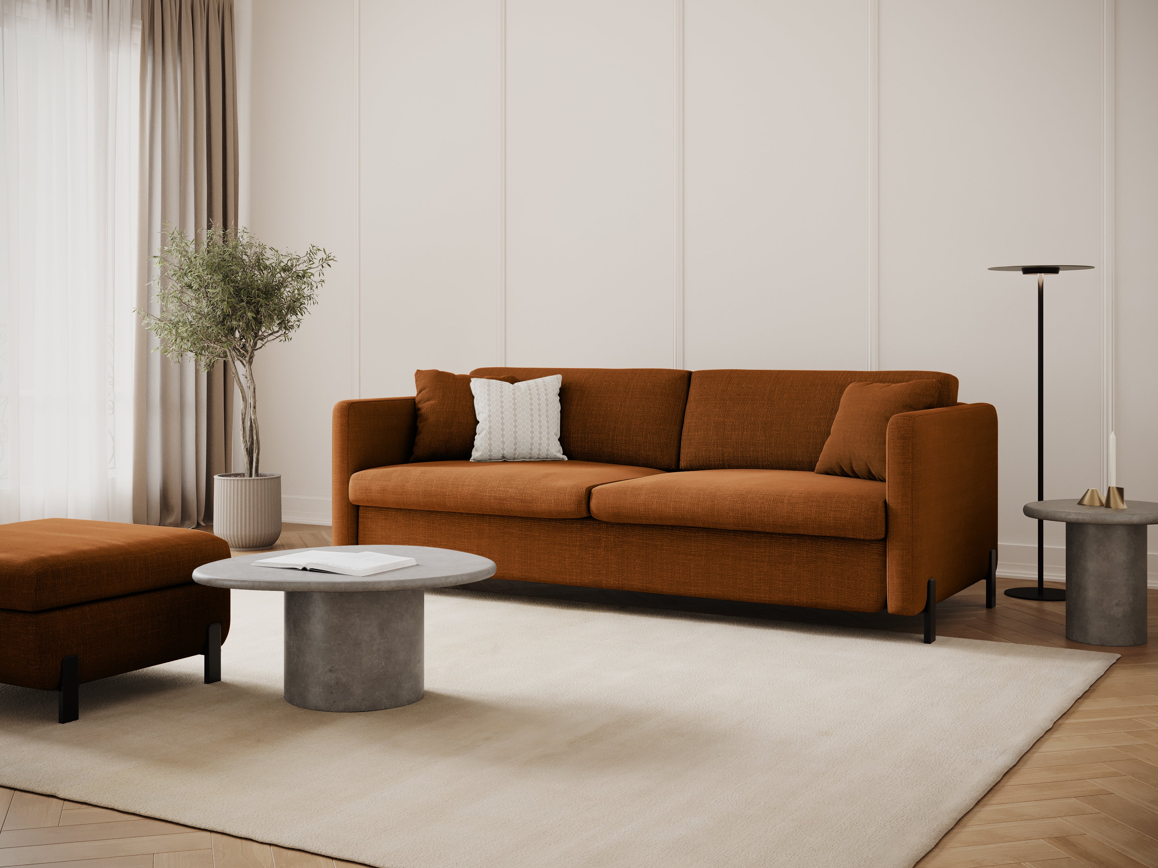 Sofa with bed function, "Gloria", 3 Seats, Brick, 202x102x80
Made in Europe
