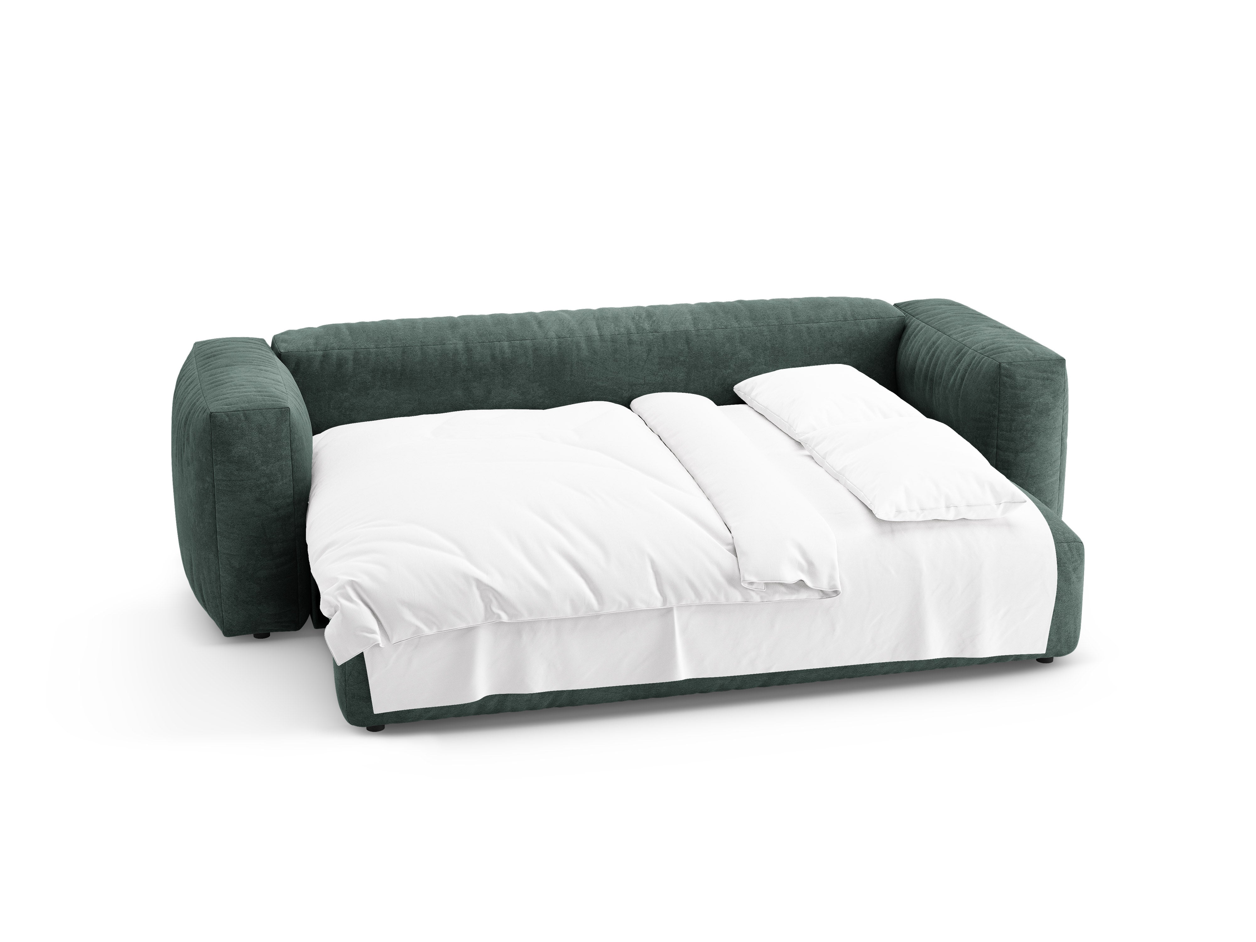Sofa aus Samt für 3 Personen mit Schlaf-Funktion MARTINA petrol [Ewelina] [Amelia spr]